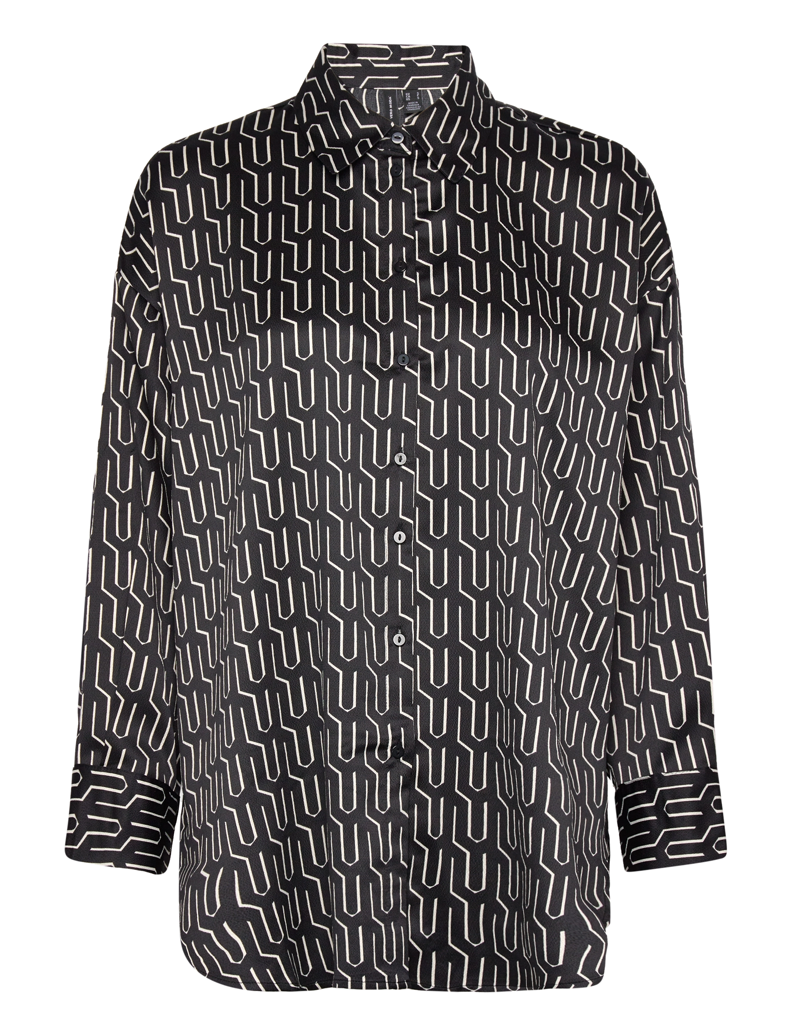 Vero Moda VMDAISY DAS LS OVERSIZE SHIRT WVN - Bluser & Skjorter - BLACK / black