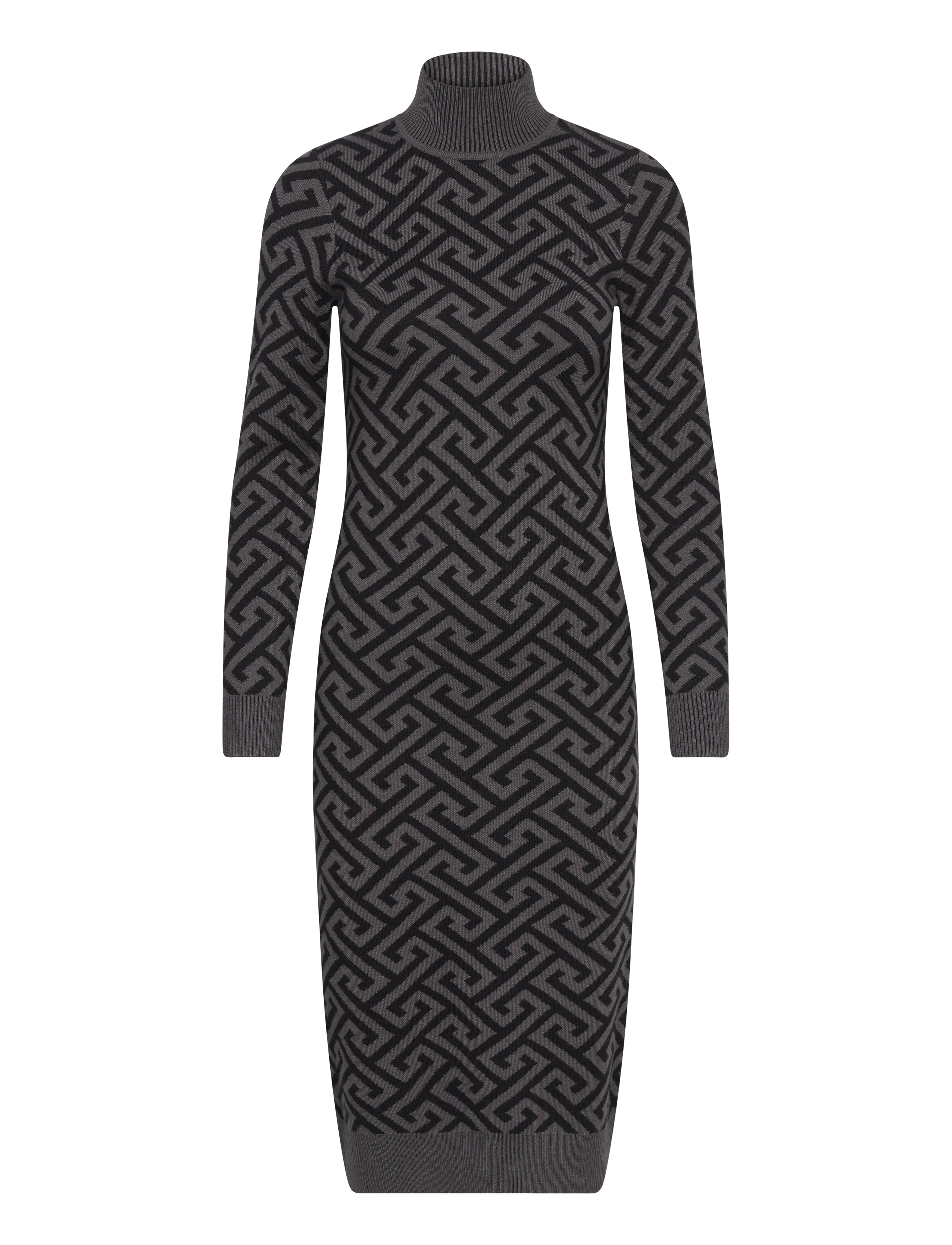 Vero Moda VMARIA LS HIGH-NECK CALF DRESS - Jurken - BLACK / black