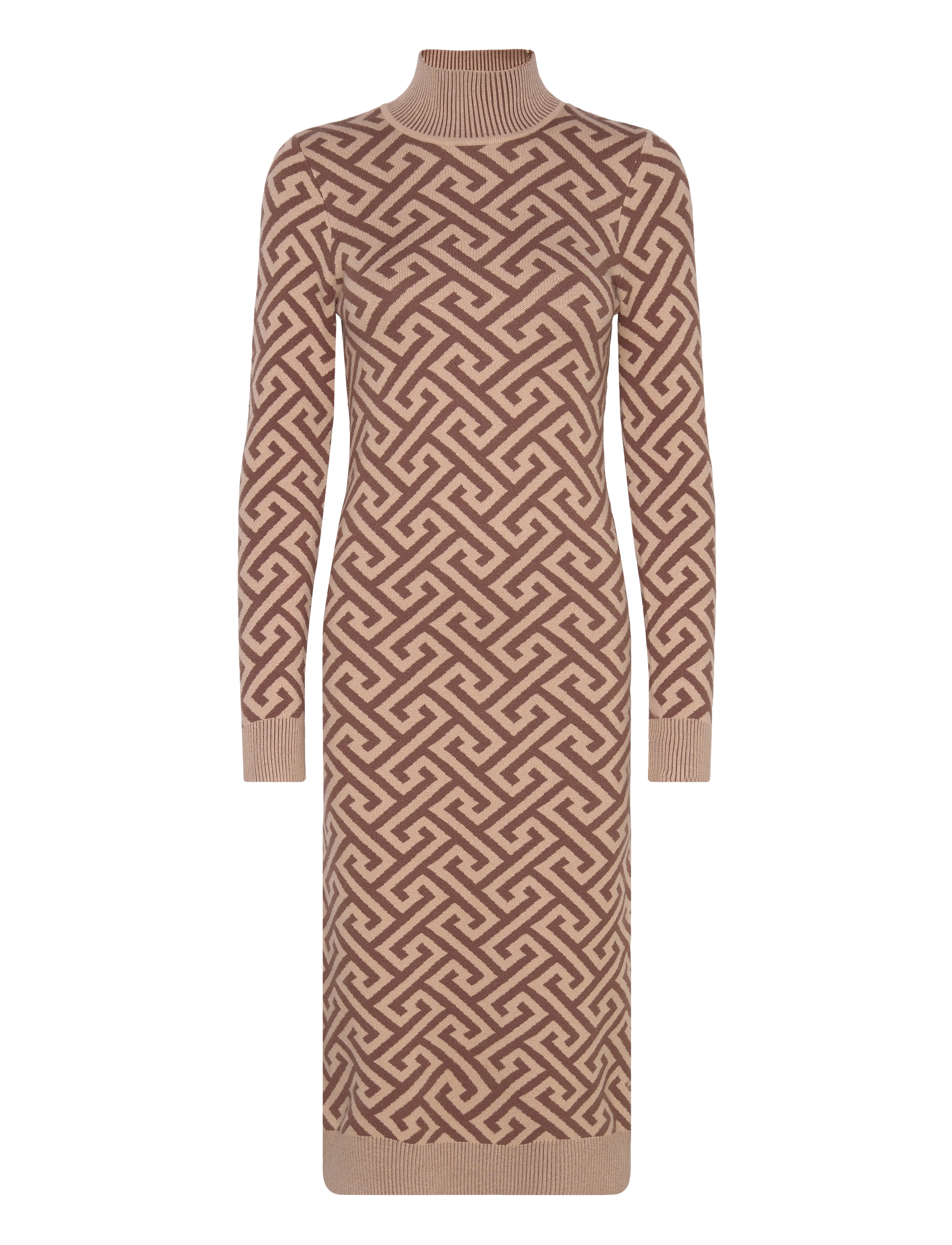 Vero Moda VMARIA LS HIGH-NECK CALF DRESS - Kleider - COCOA BROWN / brown