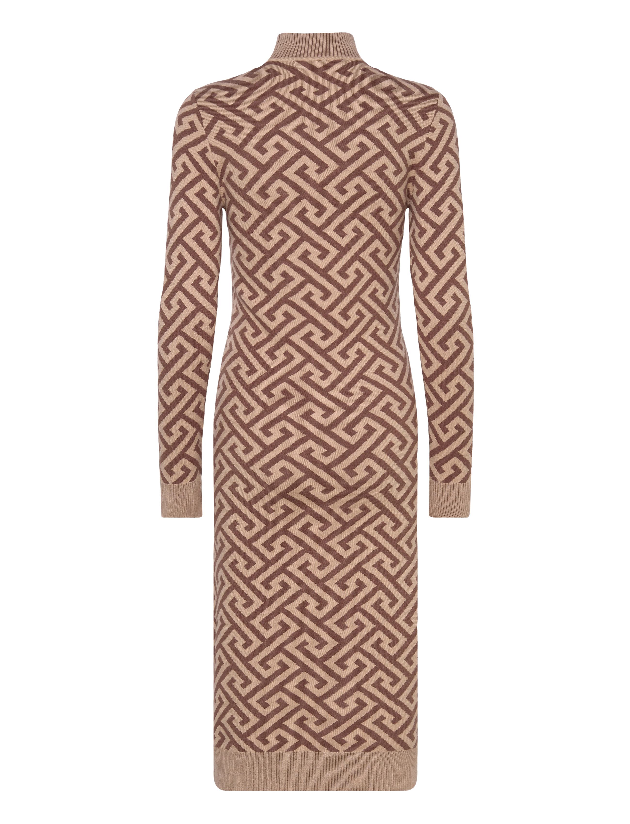 Vero Moda - VMARIA LS HIGH-NECK CALF DRESS REP - stramme kjoler - cocoa brown - 1