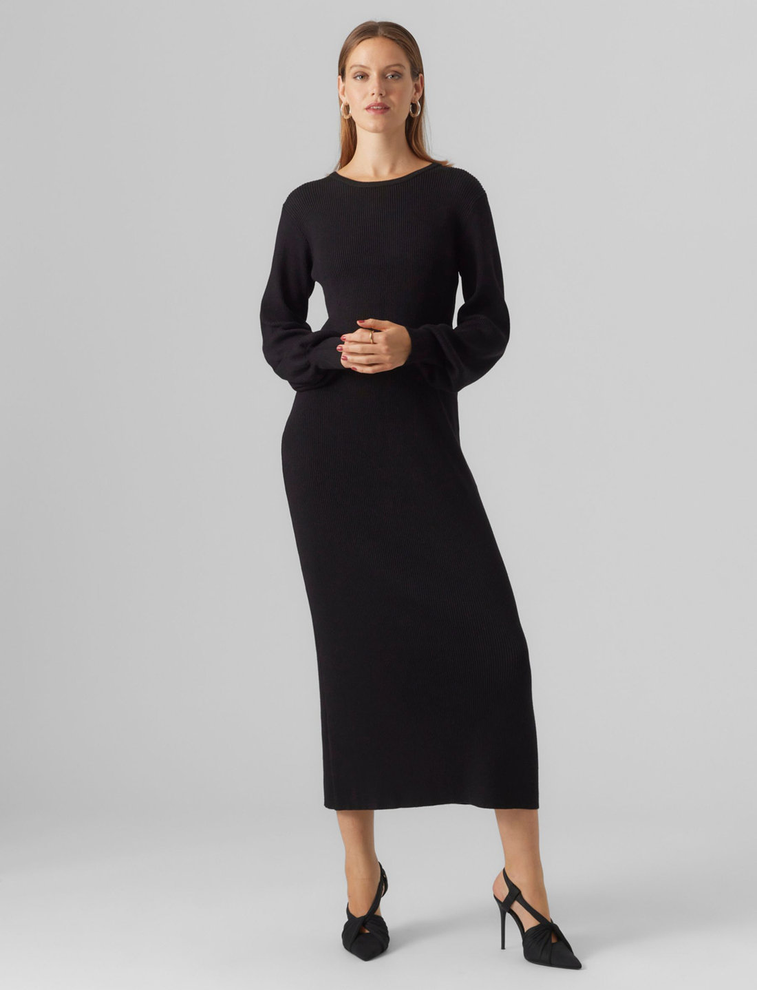 Vero Moda Vmvalor Ls 7 8 Knit Dress Vma Knitted dresses Boozt
