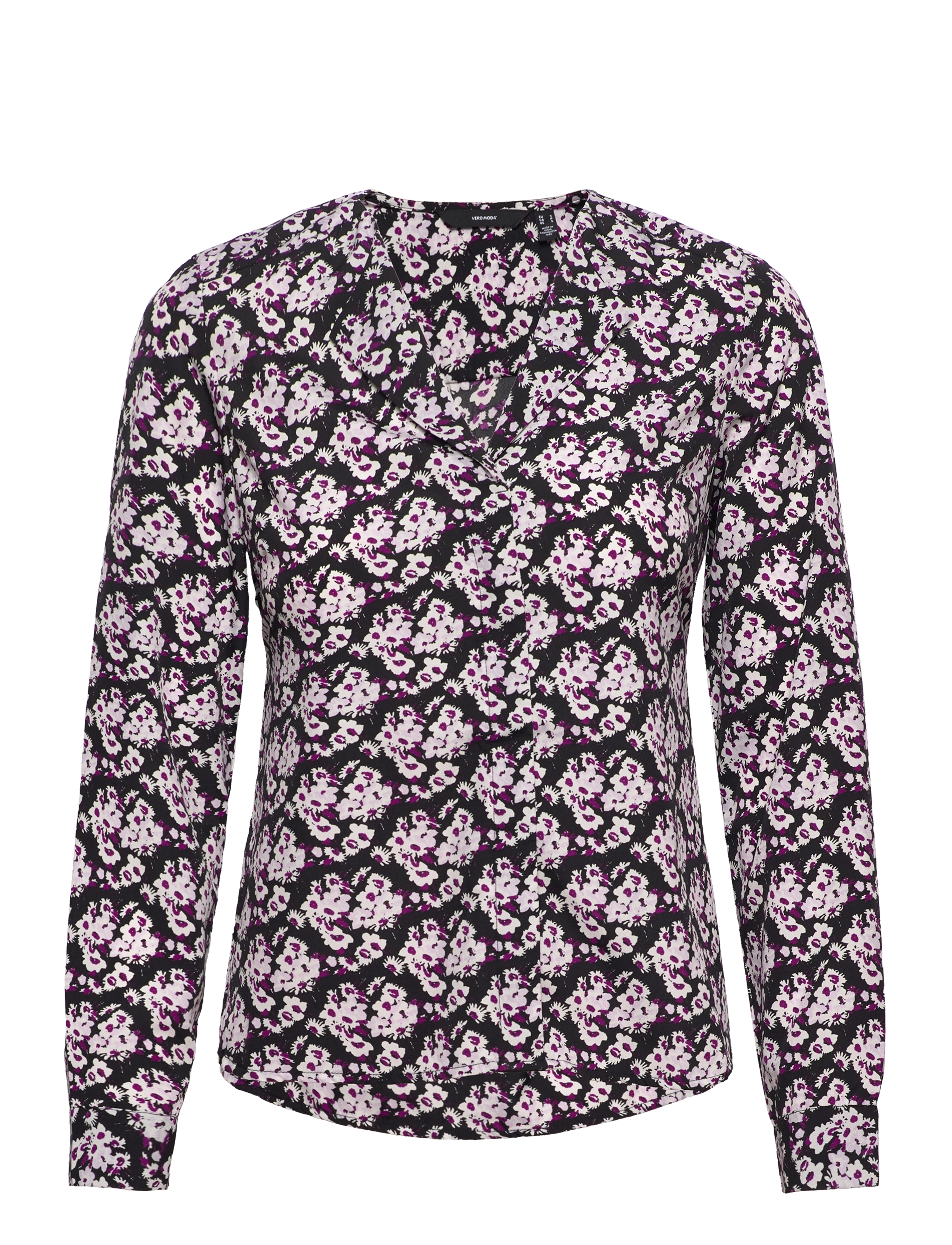 Vero Moda VMFIONA LS TOP WVN LT - Vero Moda - BLACK / multi