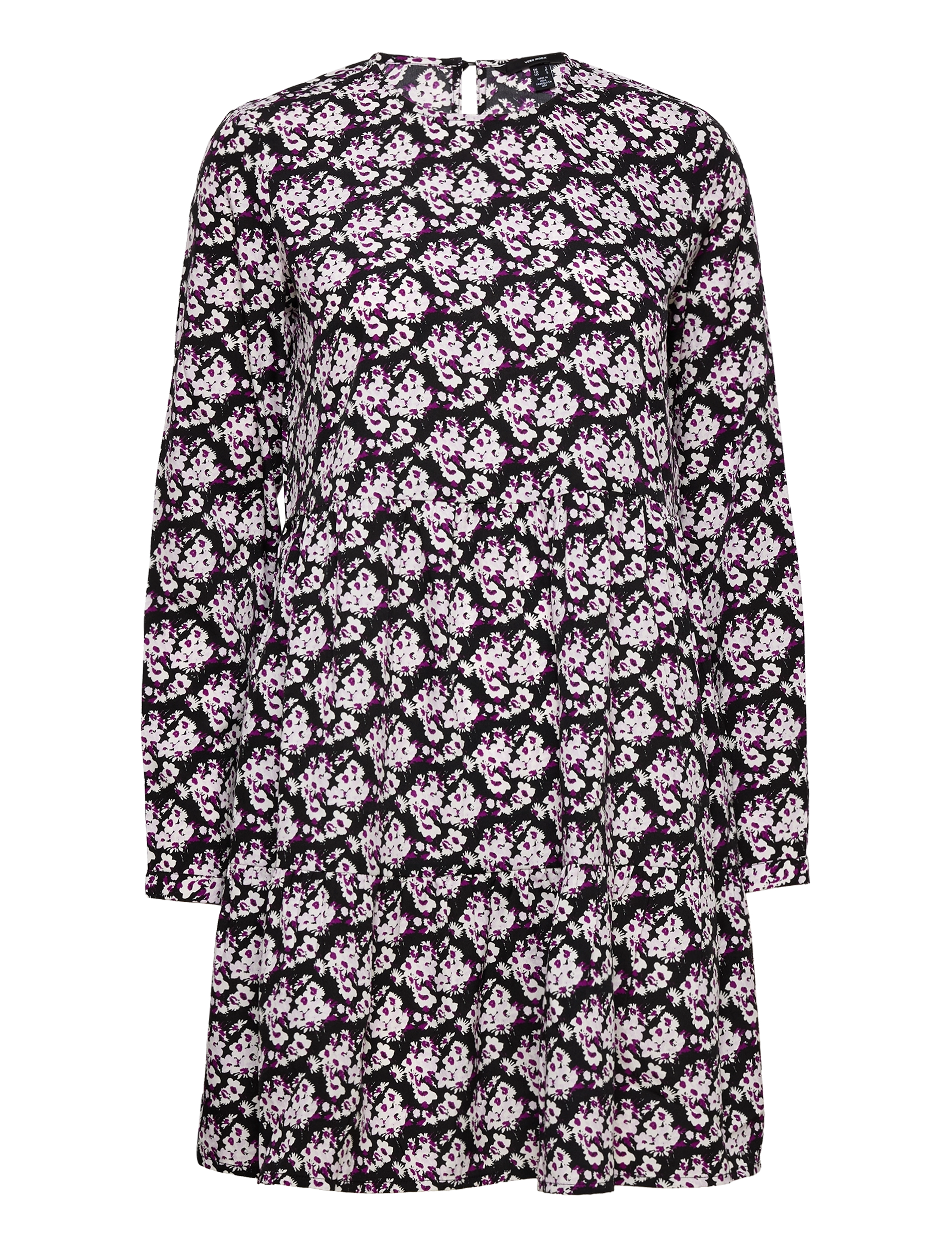 Vero Moda VMFIONA LS SHORT DRESS WVN LT - Kjoler - BLACK / multi