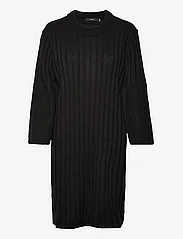 Vero Moda - VMLAYLA LS O-NECK DRESS BF - stickade klänningar - black - 0