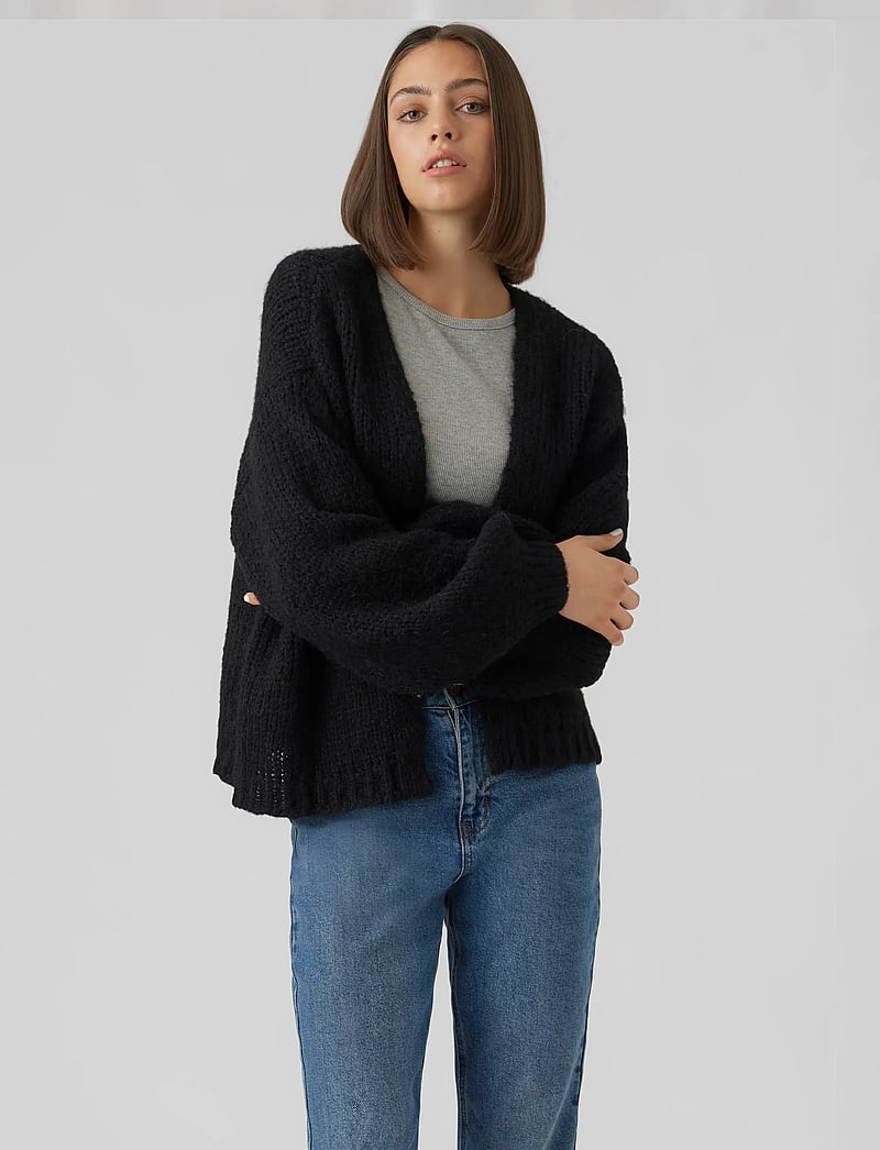 Vero Moda - VMMAYBE LS OPEN CARDIGAN NOOS - cardigans - black - 0