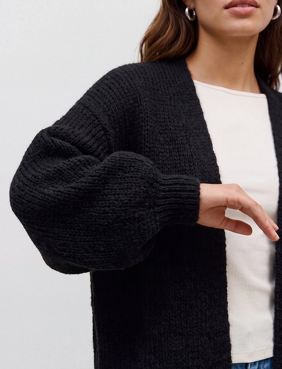 Vero Moda - VMMAYBE LS OPEN CARDIGAN NOOS - strickjacken - black - 5