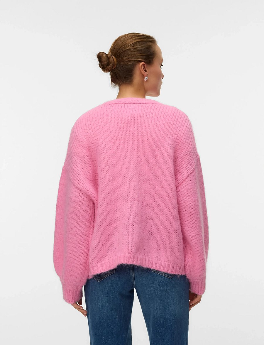 Vero Moda - VMMAYBE LS OPEN CARDIGAN NOOS - strickjacken - pink cosmos - 2