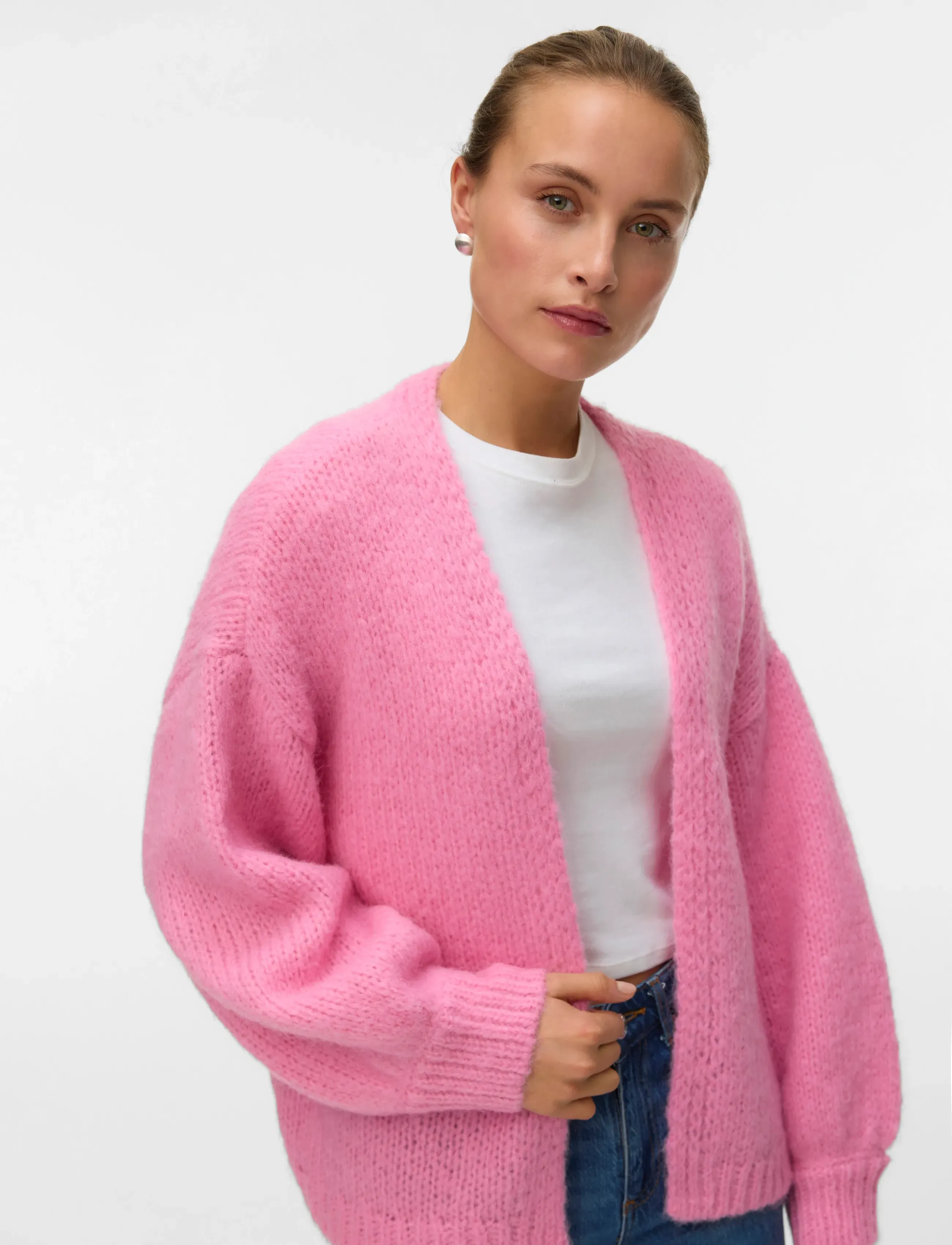 Vero Moda - VMMAYBE LS OPEN CARDIGAN NOOS - cardigans - pink cosmos - 3