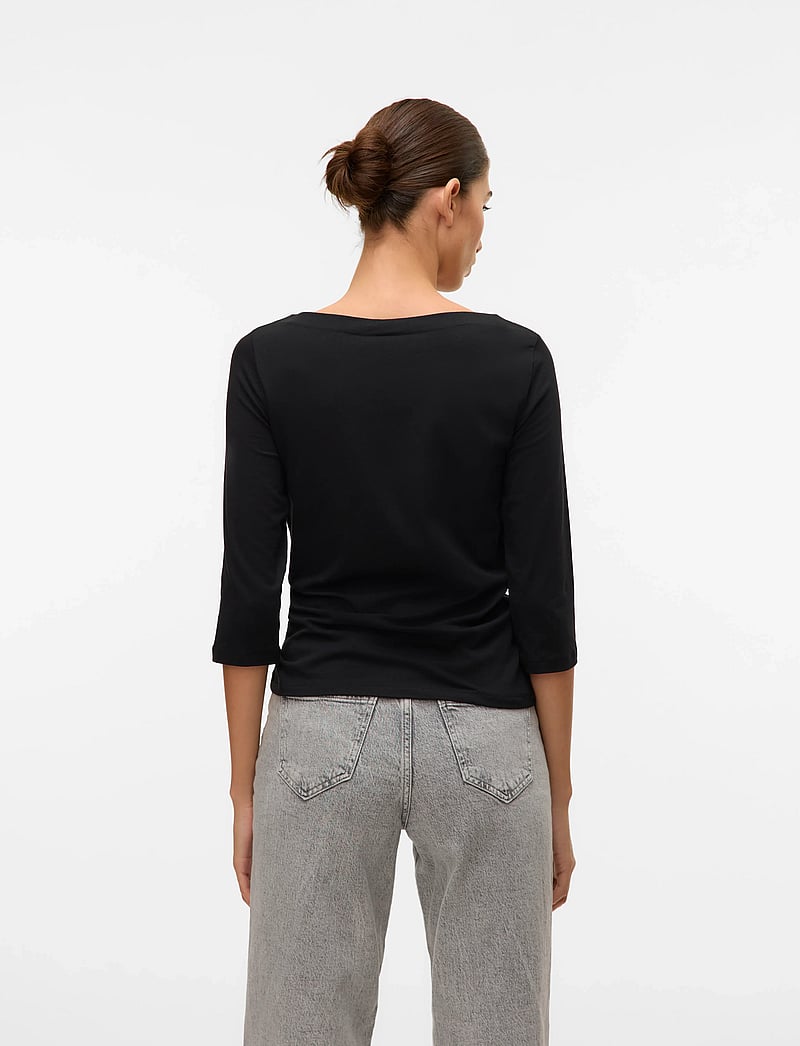 Vero Moda - VMPANDA MODAL 3/4 TOP JRS NOOS - t-shirts - black - 2