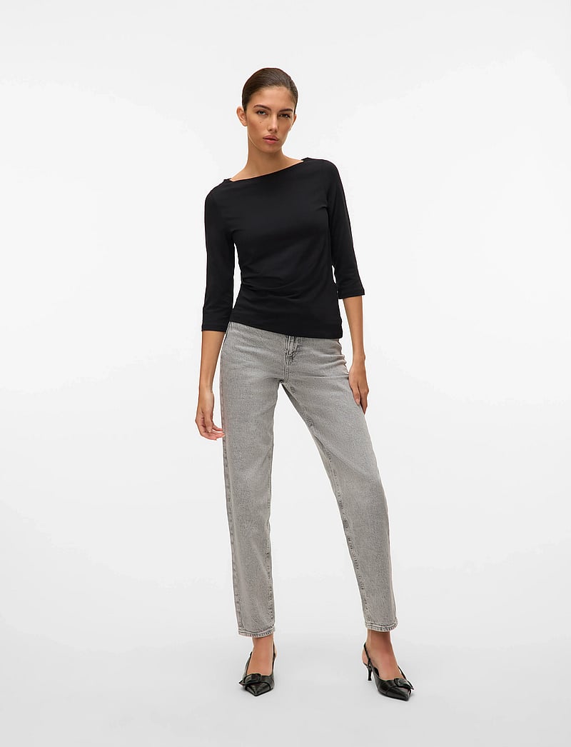 Vero Moda - VMPANDA MODAL 3/4 TOP JRS NOOS - t-shirts - black - 3