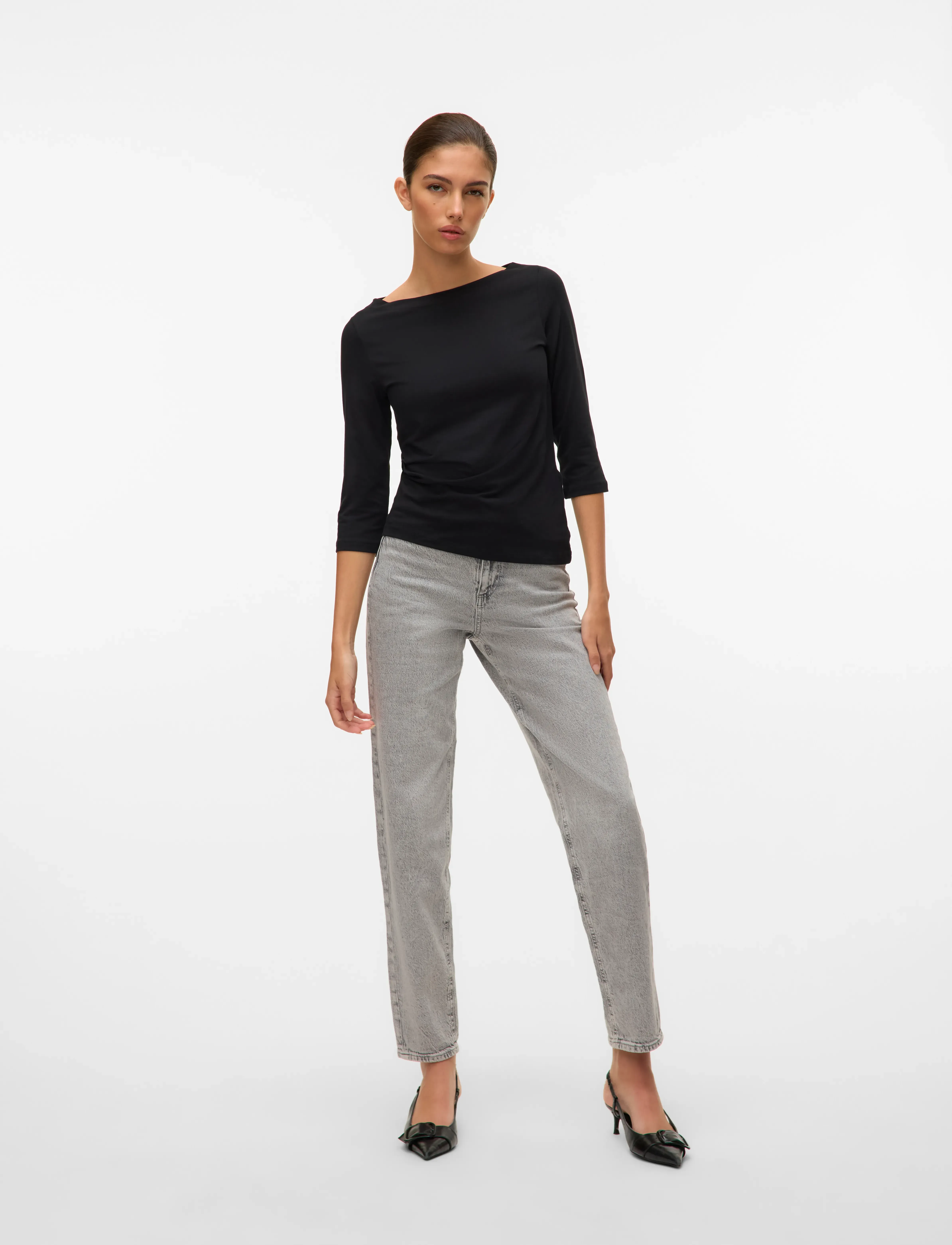 Vero Moda - VMPANDA MODAL 3/4 TOP JRS NOOS - t-skjorter - black - 3