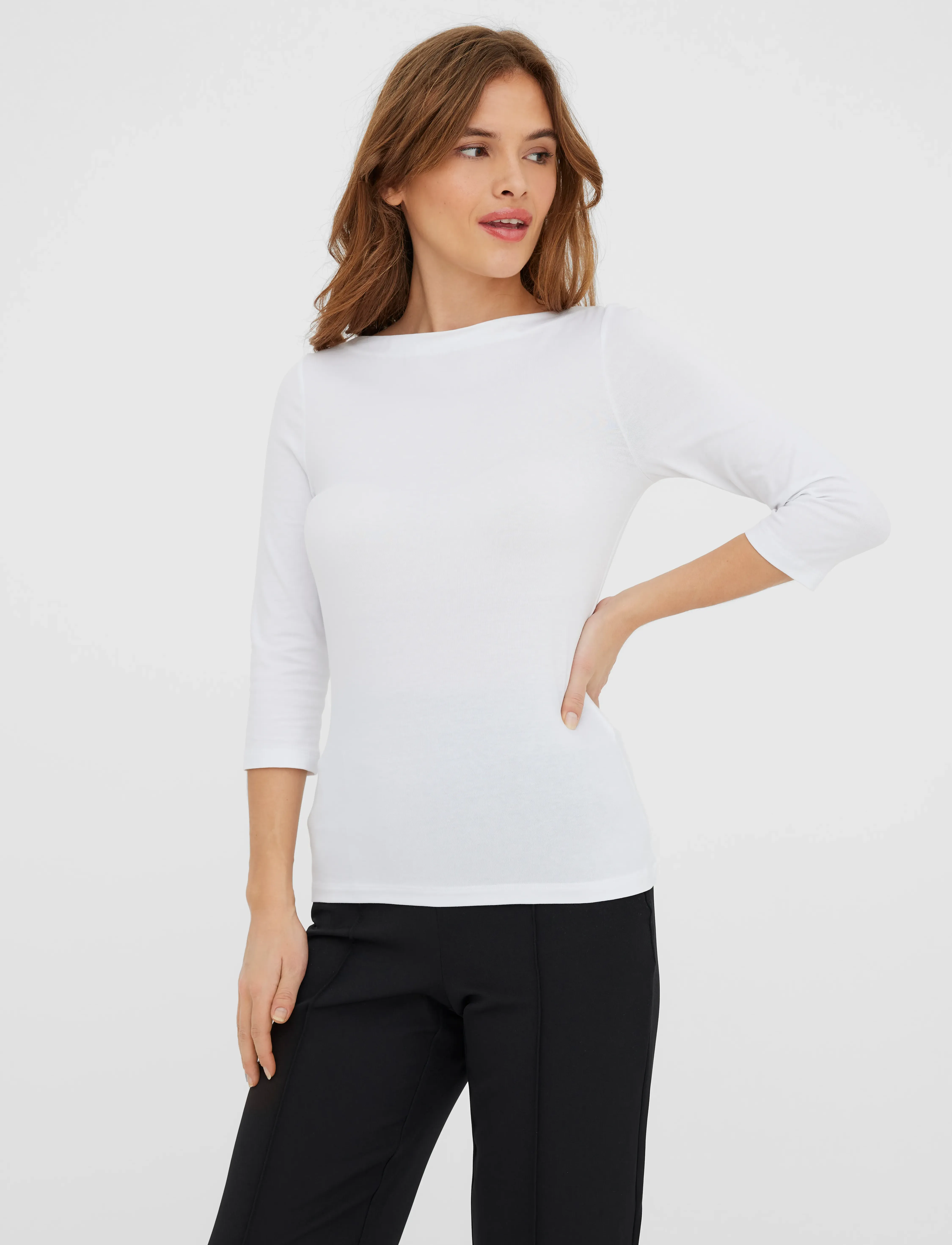 Vero Moda Vmpanda Modal 3/4 Top Jrs Noos, XS, White, T-Shirts & Toppe > Kortærmede, Dame