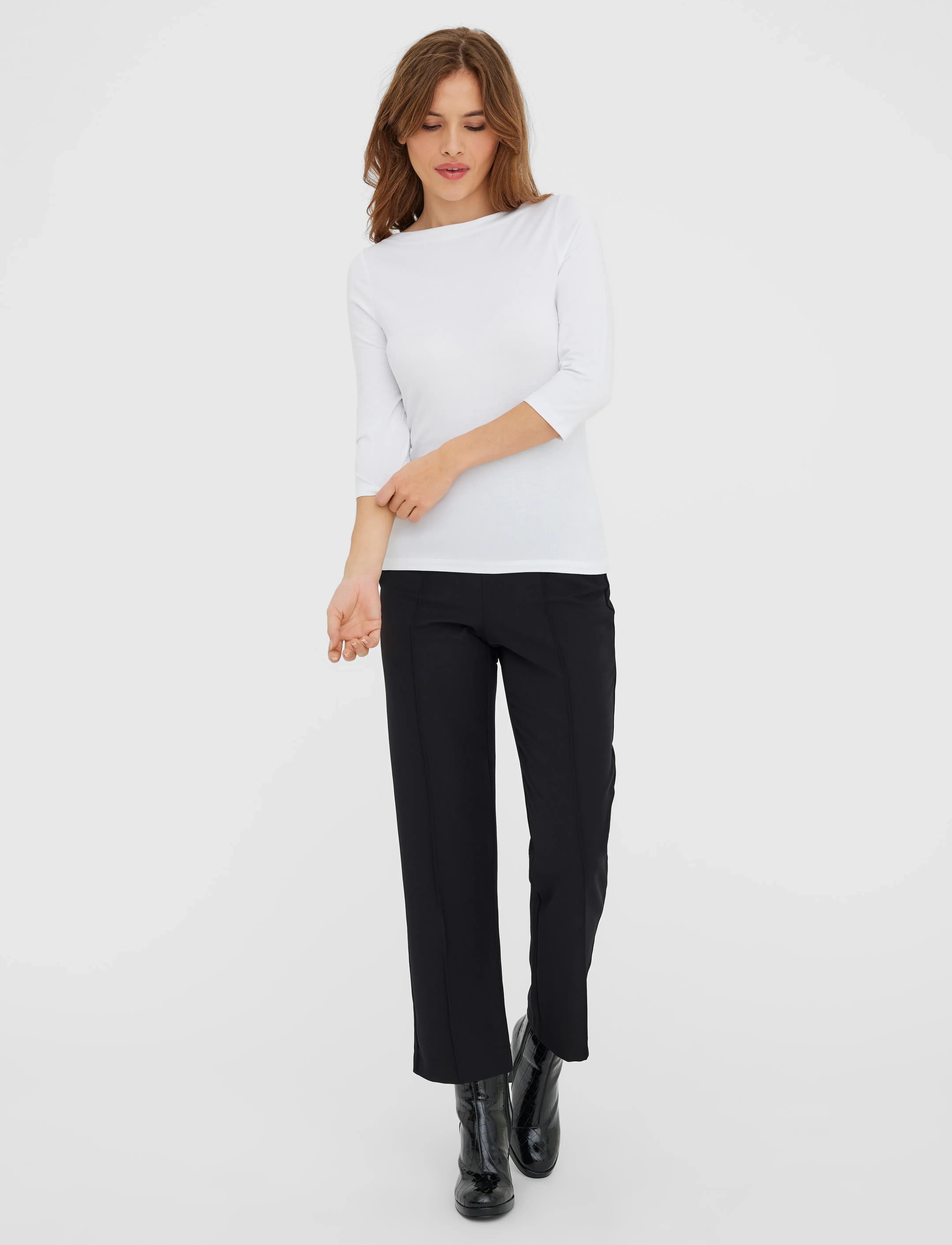 Vero Moda - VMPANDA MODAL 3/4 TOP JRS NOOS - t-shirts - bright white - 4