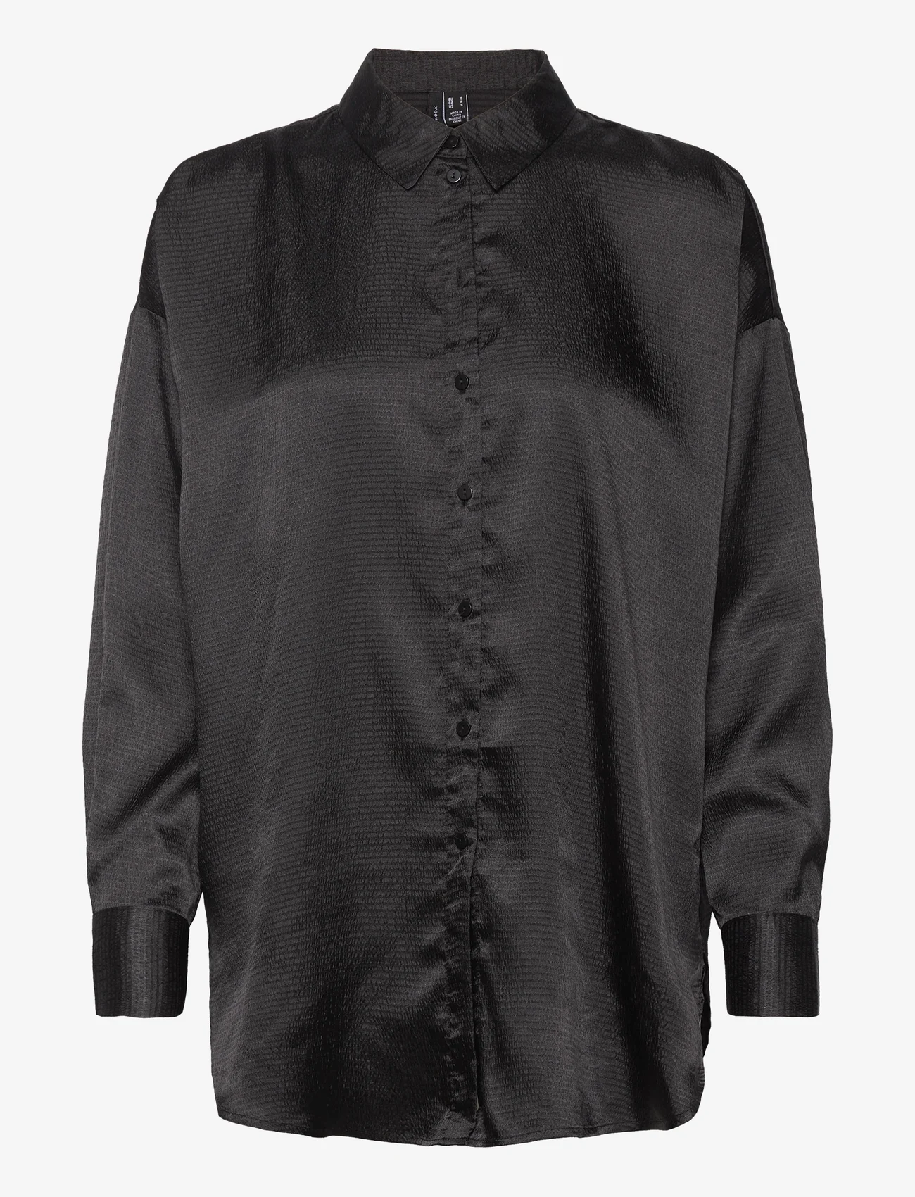 Vero Moda - VMSABI LS OVERSIZE SHIRT WVN  NOOS - langærmede skjorter - black - 0