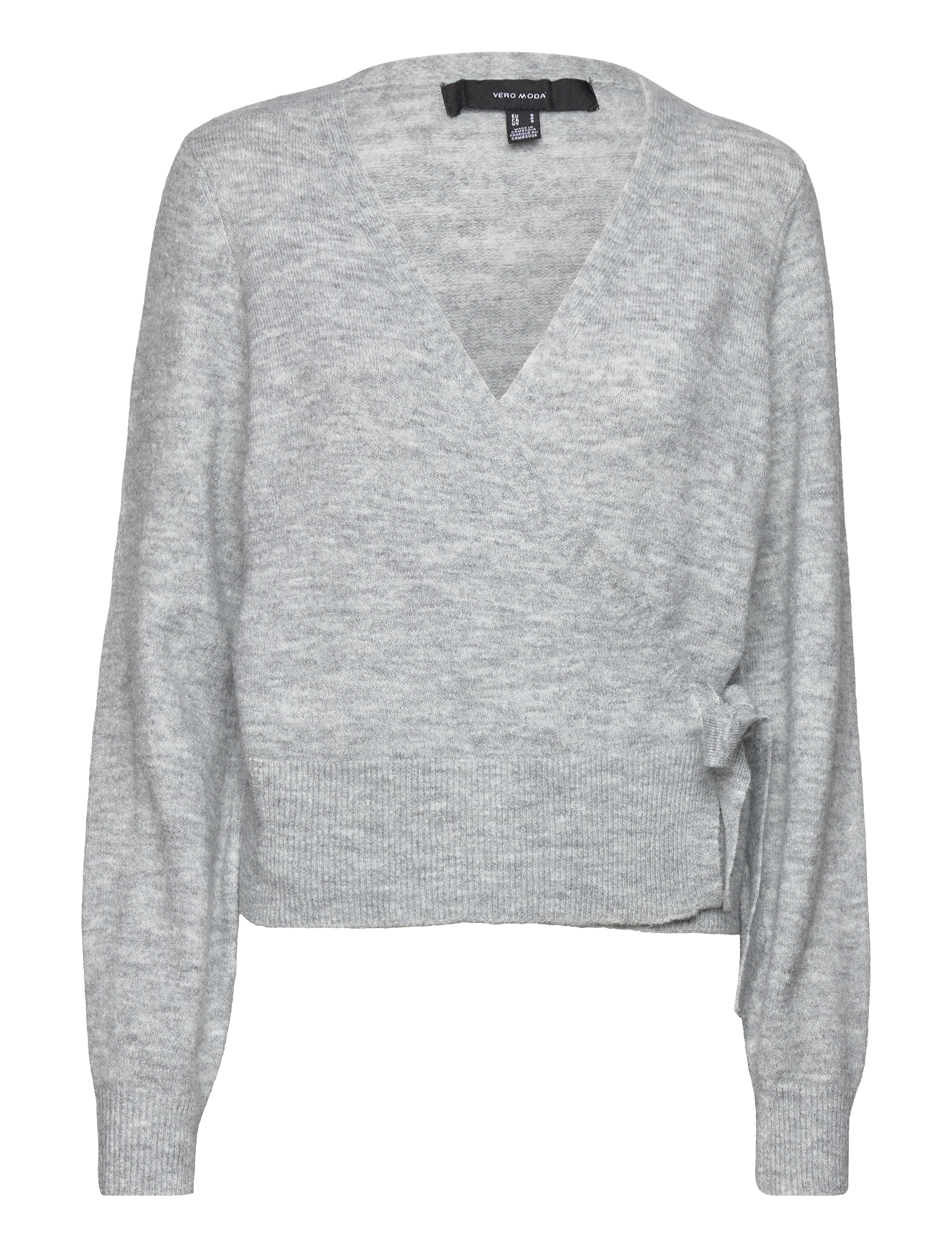 VMSIMONE LS WRAP CARDIGAN GA - LIGHT GREY MELANGE