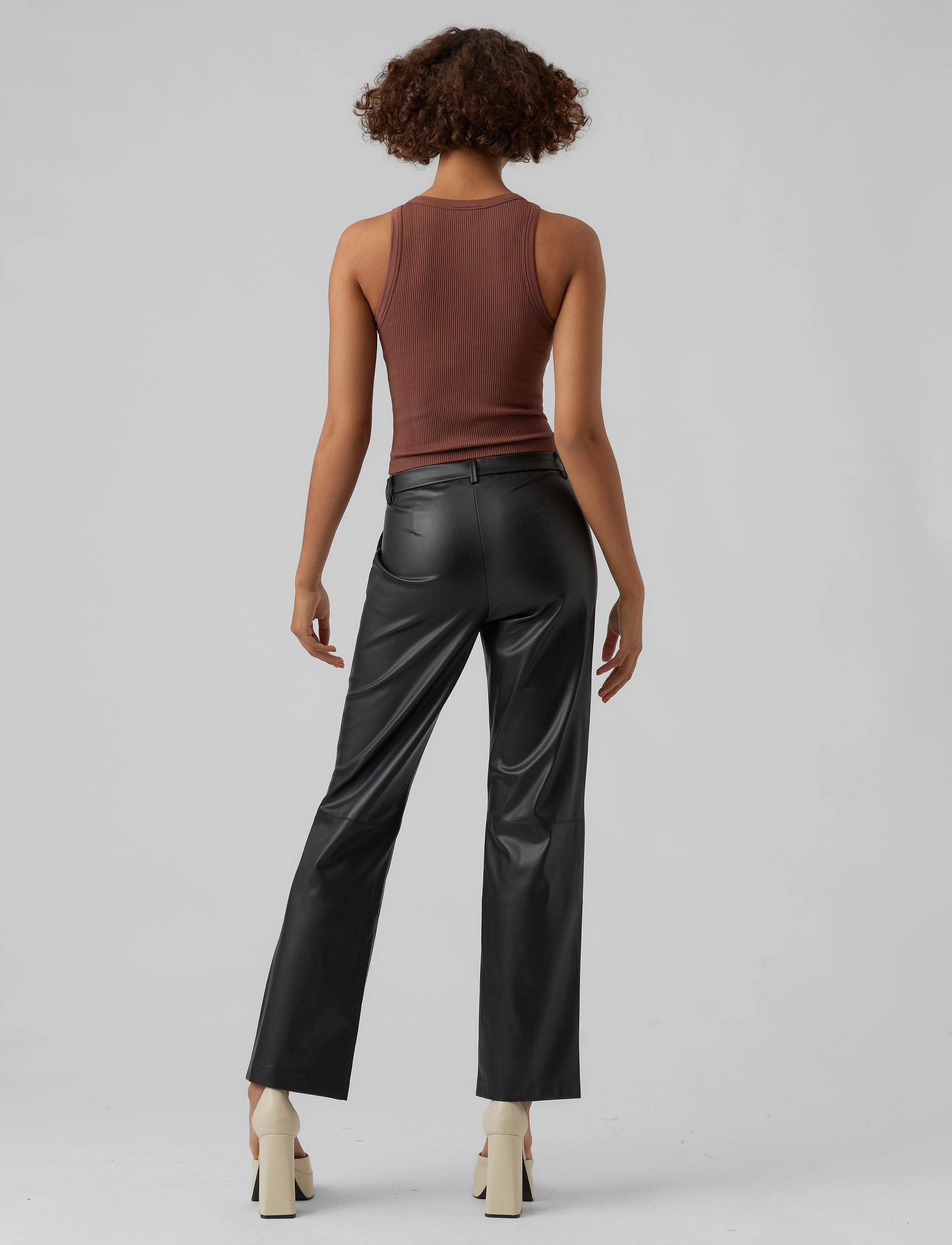 Vero Moda - VMOLYMPIAZAMIRA MW STRAIGHT PL PANT NOOS - black - 3
