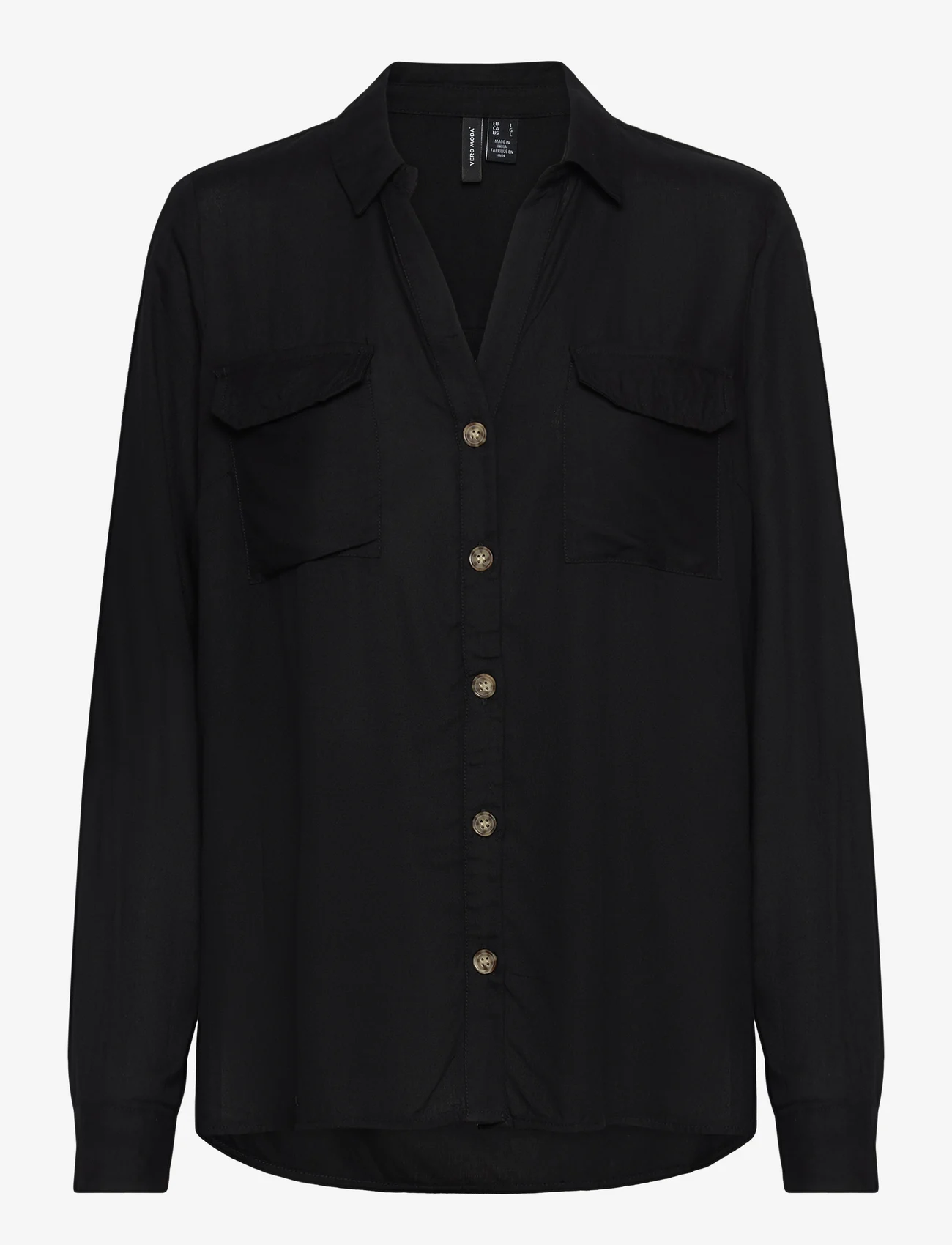 Vero Moda - VMBUMPY L/S SHIRT NEW WVN GA NOOS - long-sleeved shirts - black - 0