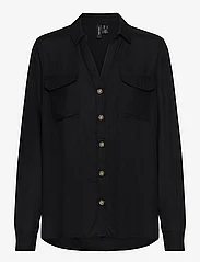 Vero Moda - VMBUMPY L/S SHIRT NEW WVN GA NOOS - langärmlige hemden - black - 0