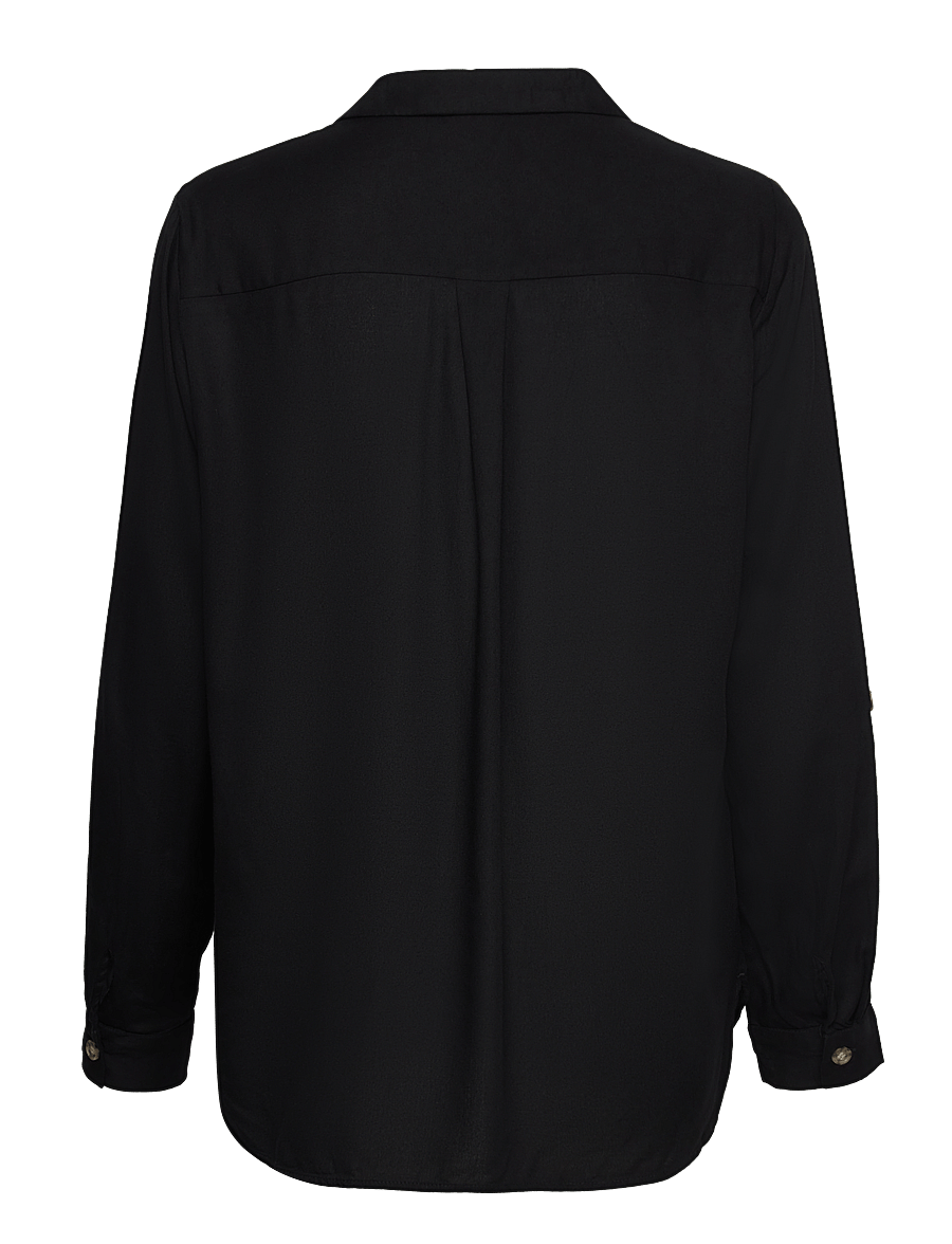Vero Moda - VMBUMPY L/S SHIRT NEW WVN NOOS - pikkade varrukatega särgid - black - 2