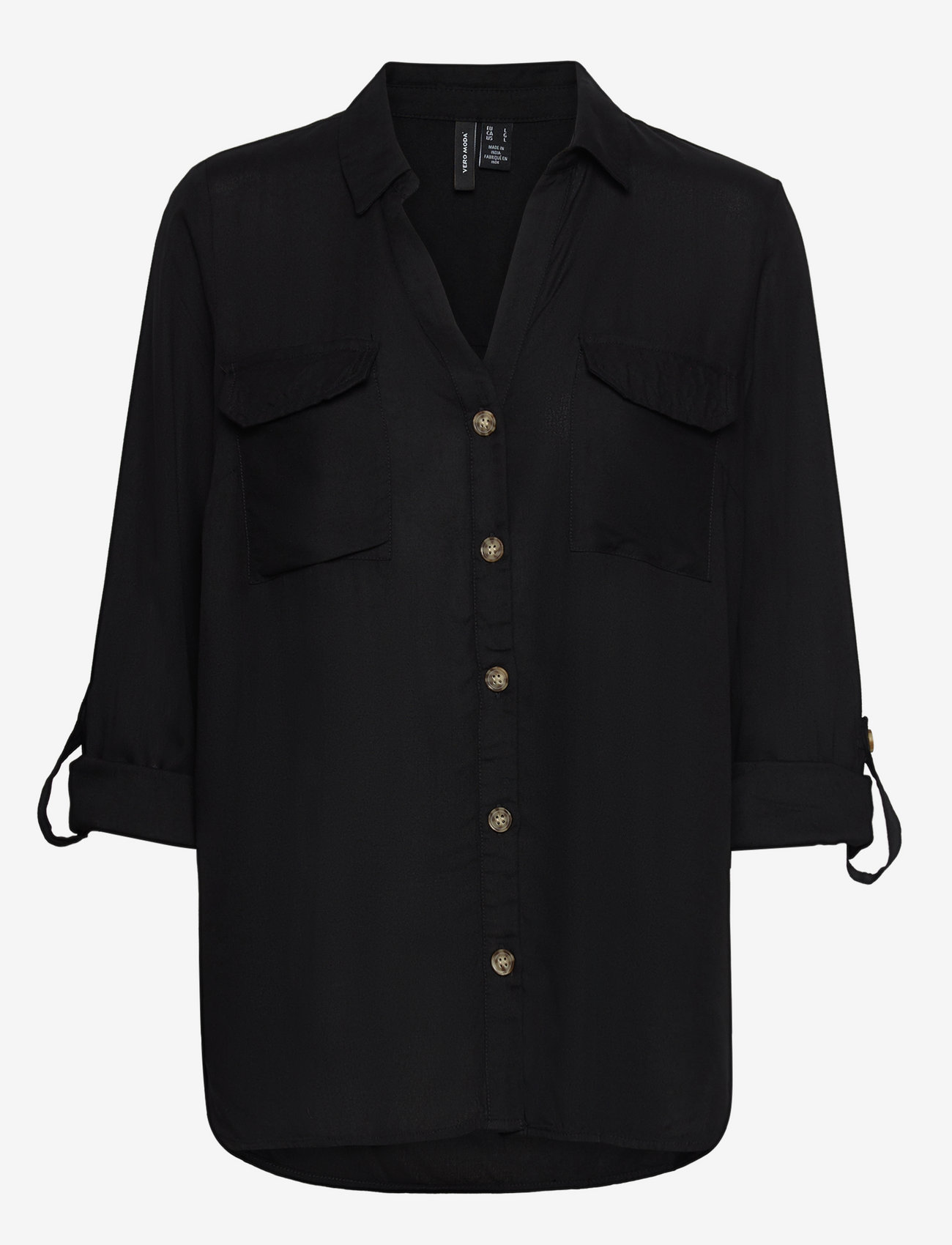 Vero Moda - VMBUMPY L/S SHIRT NEW WVN NOOS - langærmede skjorter - black - 3