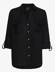 Vero Moda - VMBUMPY L/S SHIRT NEW WVN GA NOOS - långärmade skjortor - black - 2