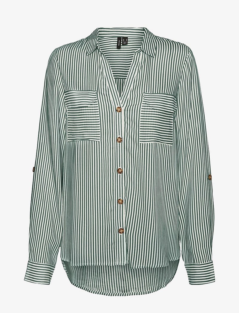 Vero Moda - VMBUMPY L/S SHIRT NEW WVN GA NOOS - långärmade skjortor - laurel wreath - 1