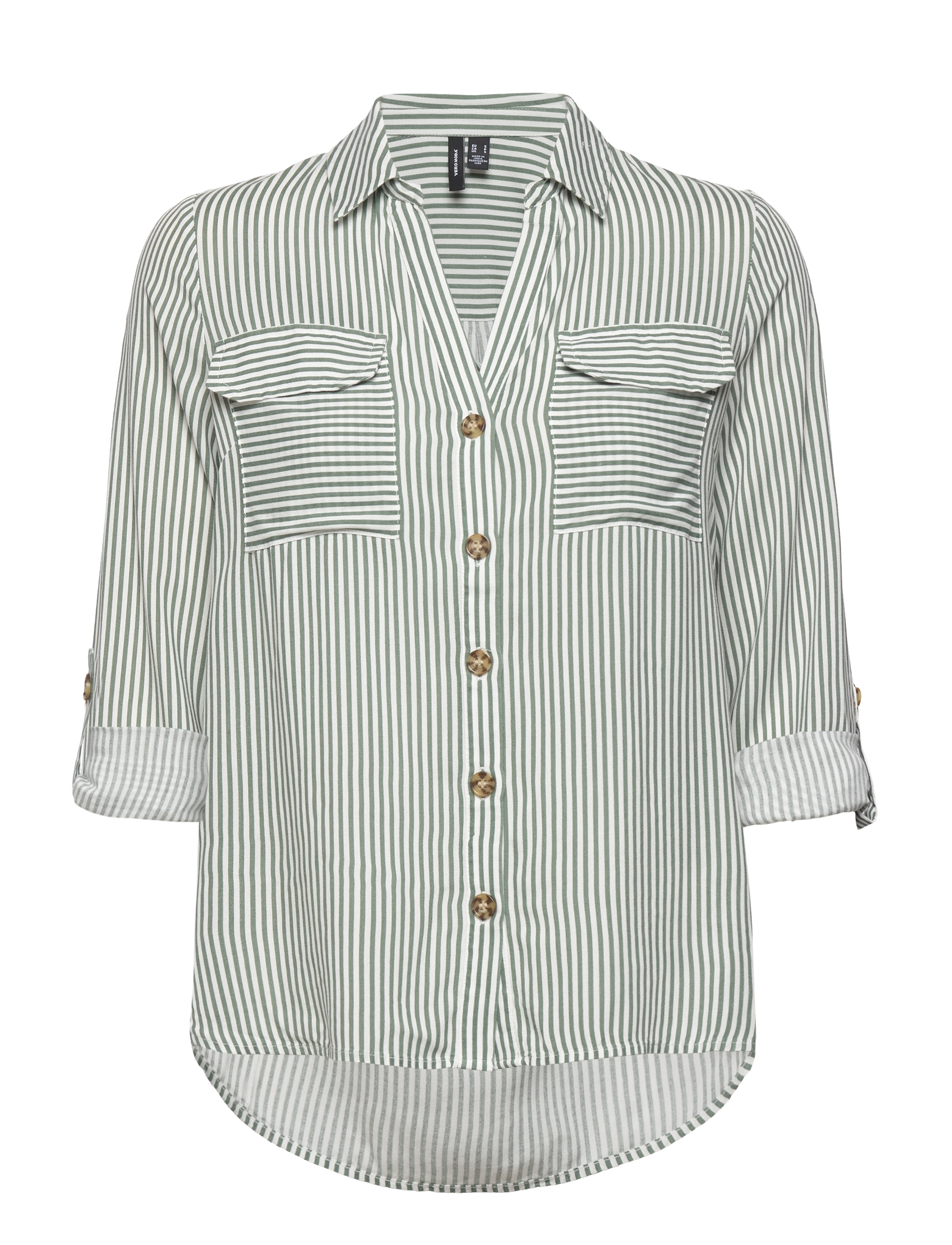 Vero Moda - VMBUMPY L/S SHIRT NEW WVN GA NOOS - långärmade skjortor - laurel wreath - 3