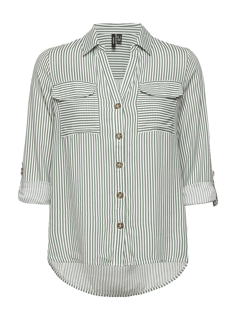 Vero Moda - VMBUMPY L/S SHIRT NEW WVN GA NOOS - långärmade skjortor - laurel wreath - 3