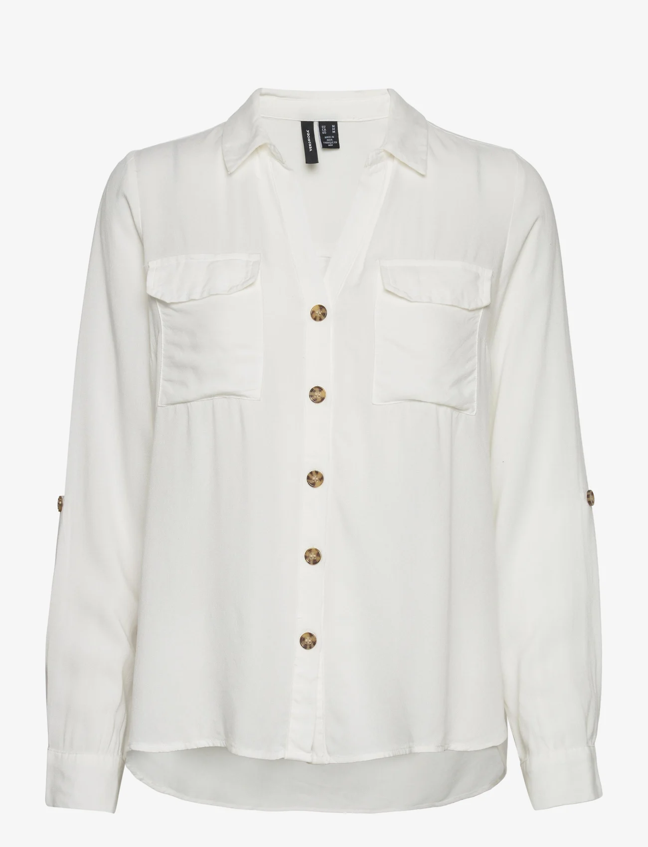 Vero Moda - VMBUMPY L/S SHIRT NEW WVN GA NOOS - marškiniai ilgomis rankovėmis - snow white - 0