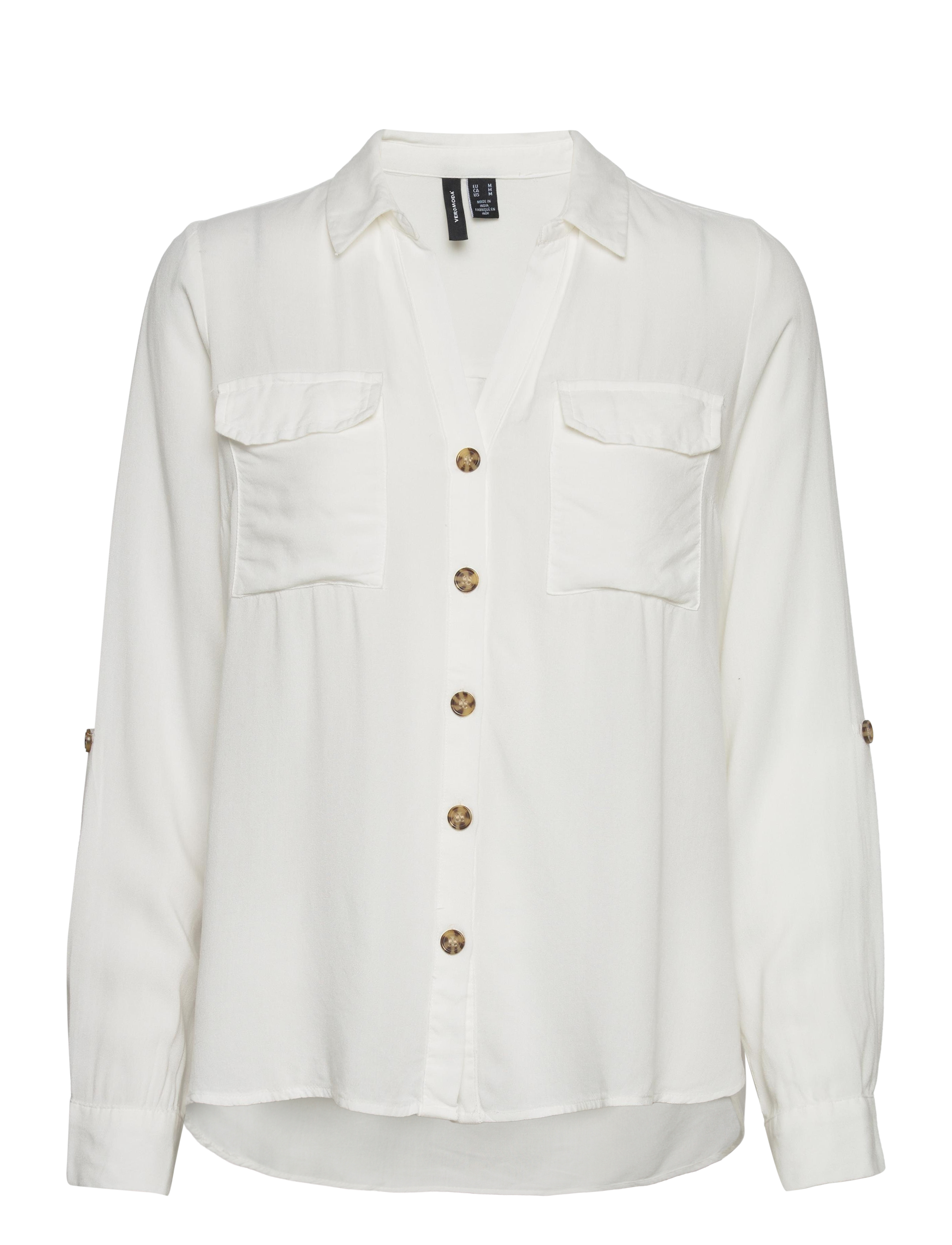 Vero Moda - VMBUMPY L/S SHIRT NEW WVN NOOS - overhemden met lange mouwen - snow white - 1