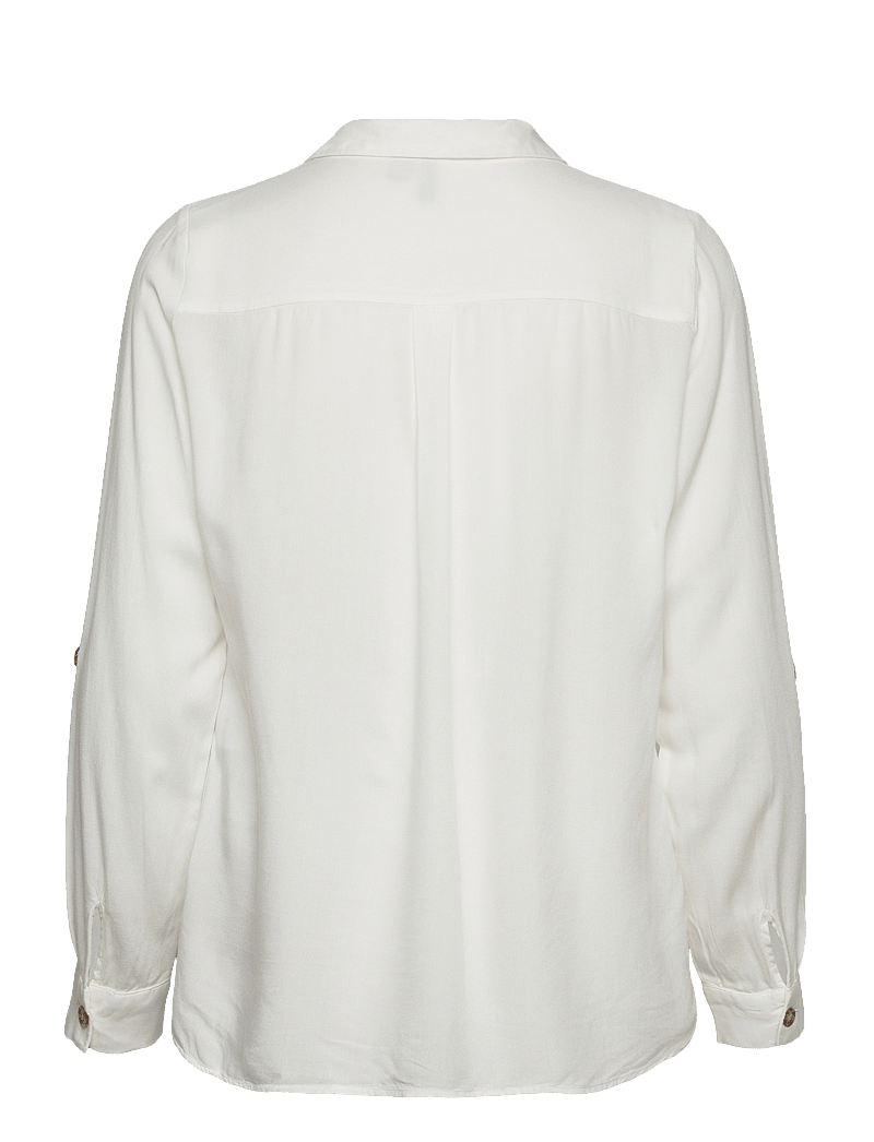 Vero Moda - VMBUMPY L/S SHIRT NEW WVN NOOS - pitkähihaiset kauluspaidat - snow white - 2