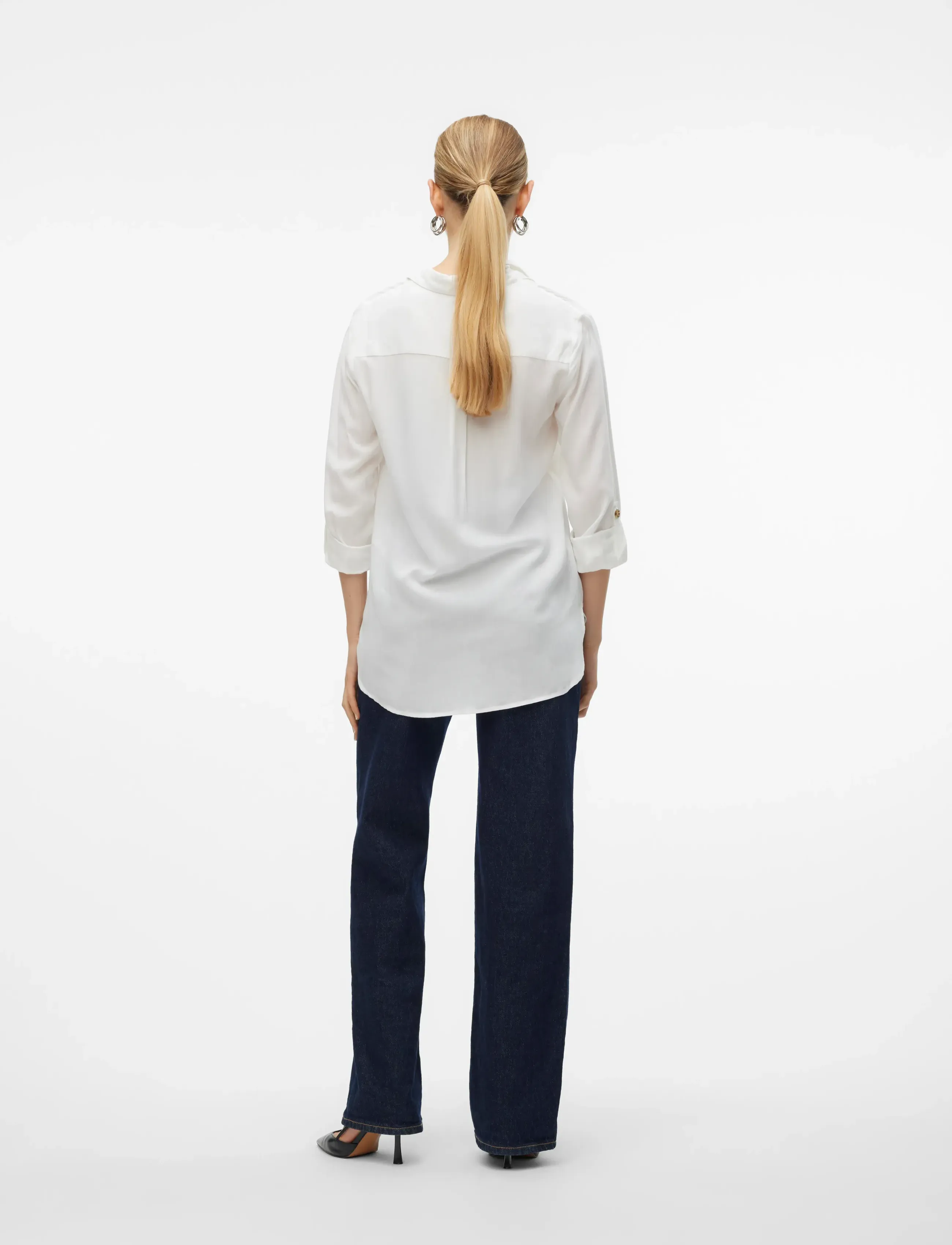 Vero Moda - VMBUMPY L/S SHIRT NEW WVN NOOS - overhemden met lange mouwen - snow white - 5