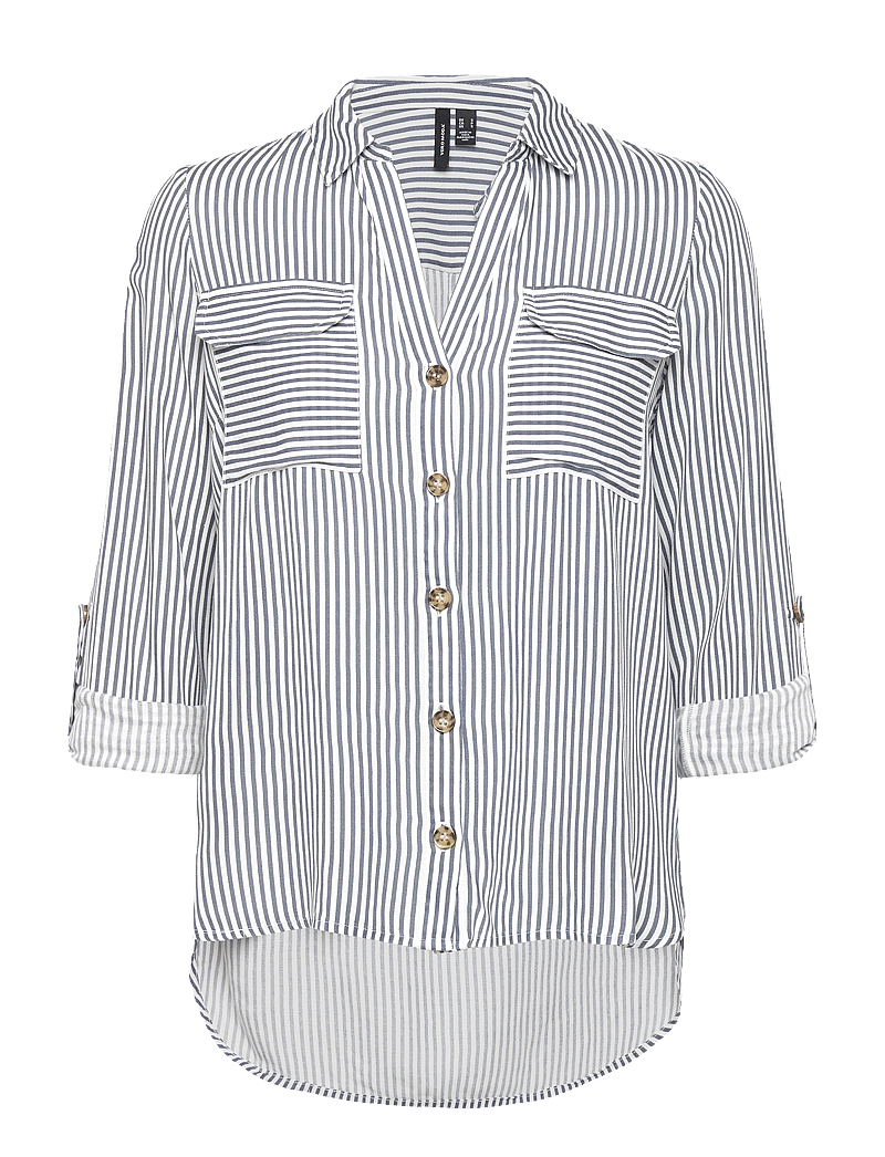 Vero Moda - VMBUMPY L/S SHIRT NEW WVN GA NOOS - långärmade skjortor - snow white - 2