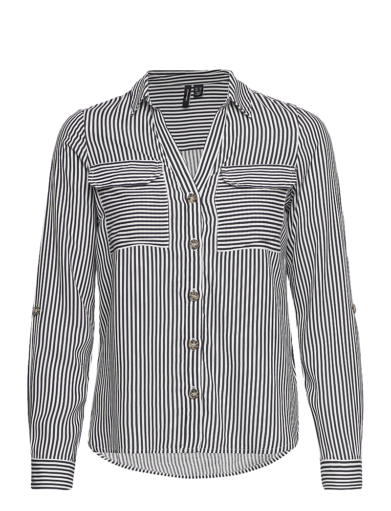 Vero Moda - VMBUMPY L/S SHIRT NEW WVN GA NOOS - langærmede skjorter - snow white - 1