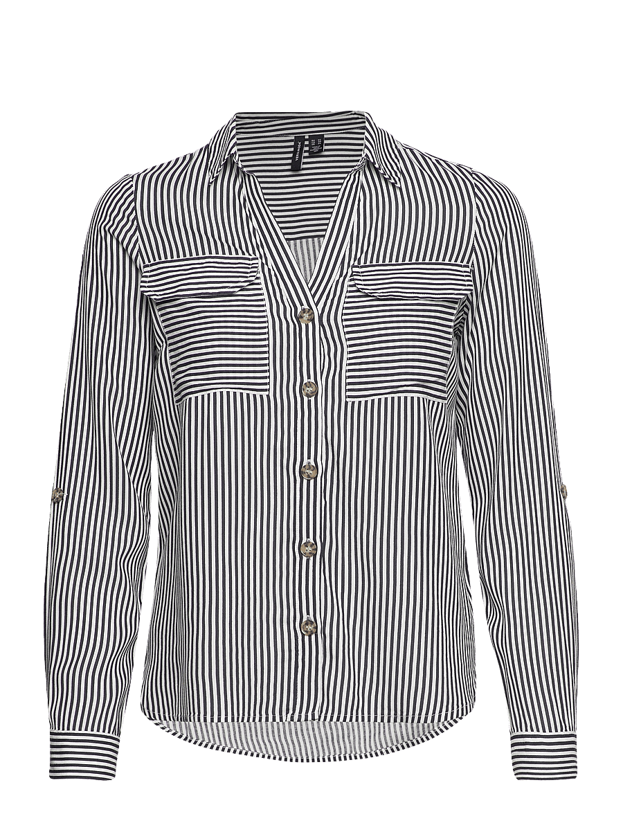 Vero Moda - VMBUMPY L/S SHIRT NEW WVN NOOS - pikkade varrukatega särgid - snow white - 1