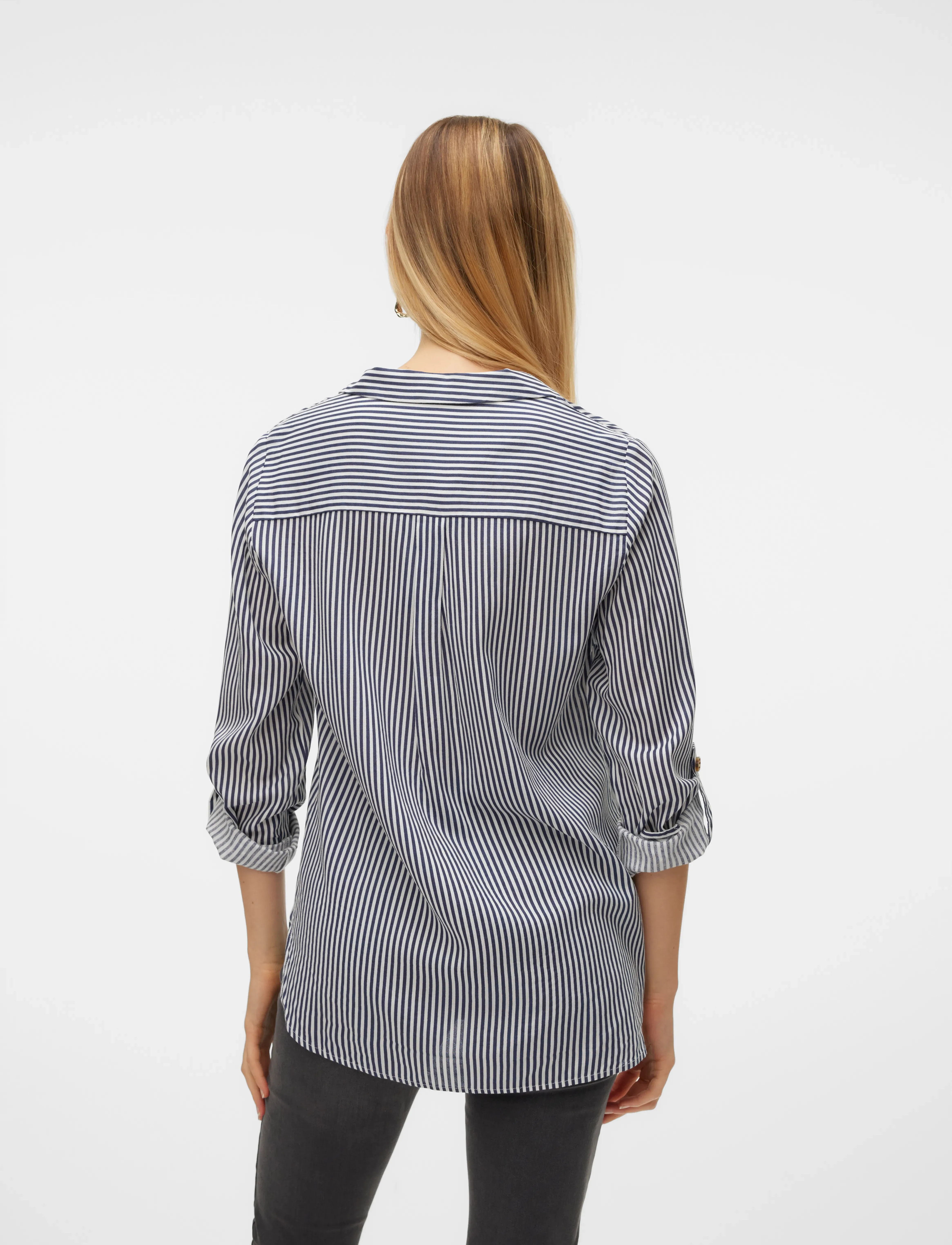 Vero Moda - VMBUMPY L/S SHIRT NEW WVN NOOS - pikkade varrukatega särgid - snow white - 4