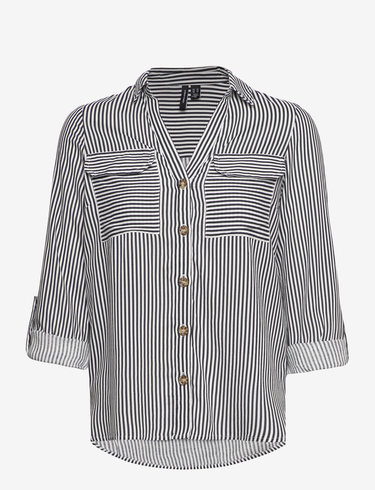 Vero Moda - VMBUMPY L/S SHIRT NEW WVN - langärmlige hemden - snow white - 3