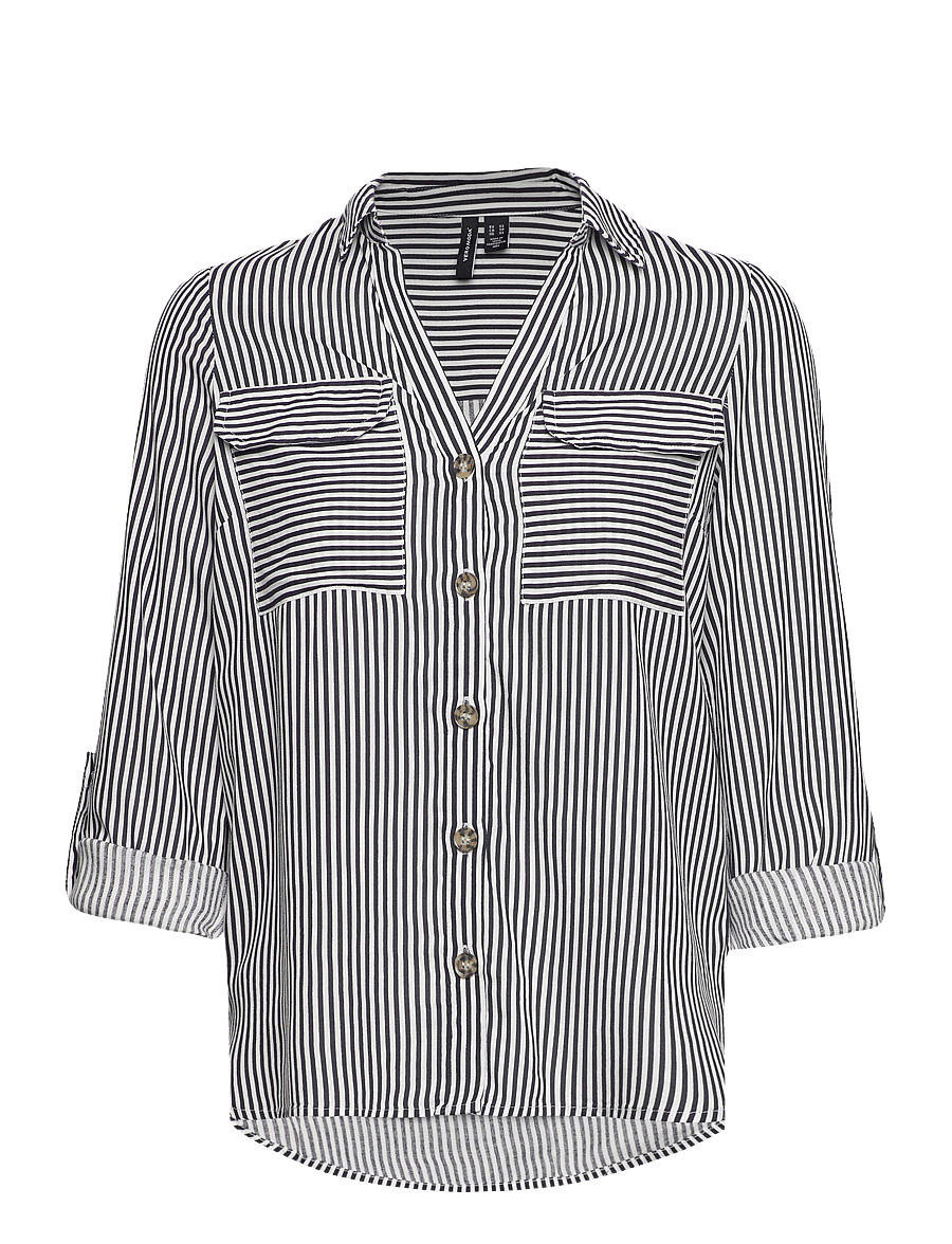Vero Moda - VMBUMPY L/S SHIRT NEW WVN NOOS - pikkade varrukatega särgid - snow white - 3