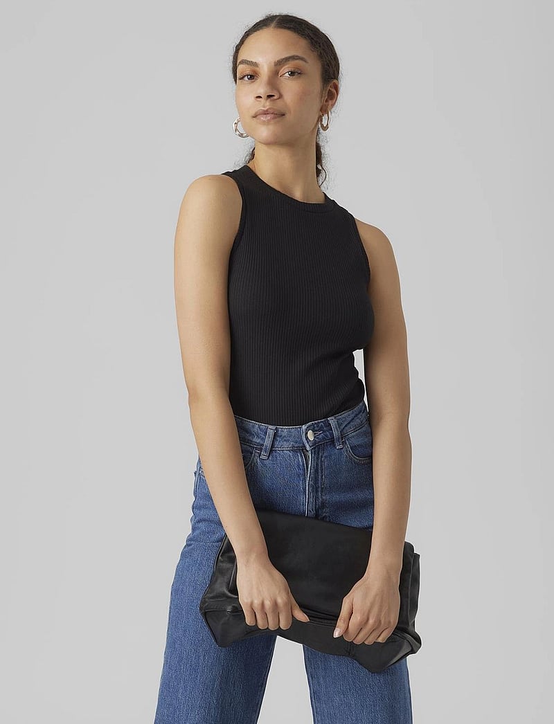 Vero Moda - VMLAVENDER SL TOP VMA JRS NOOS - linnen - black - 0