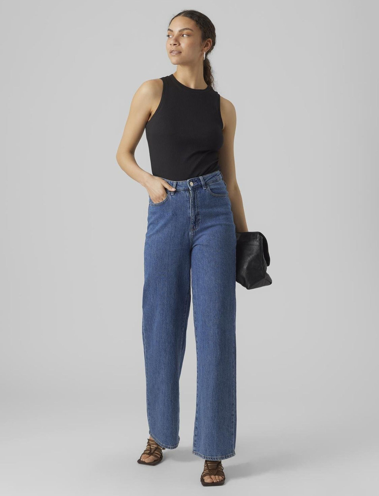 Vero Moda - VMLAVENDER SL TOP VMA JRS NOOS - linnen - black - 4