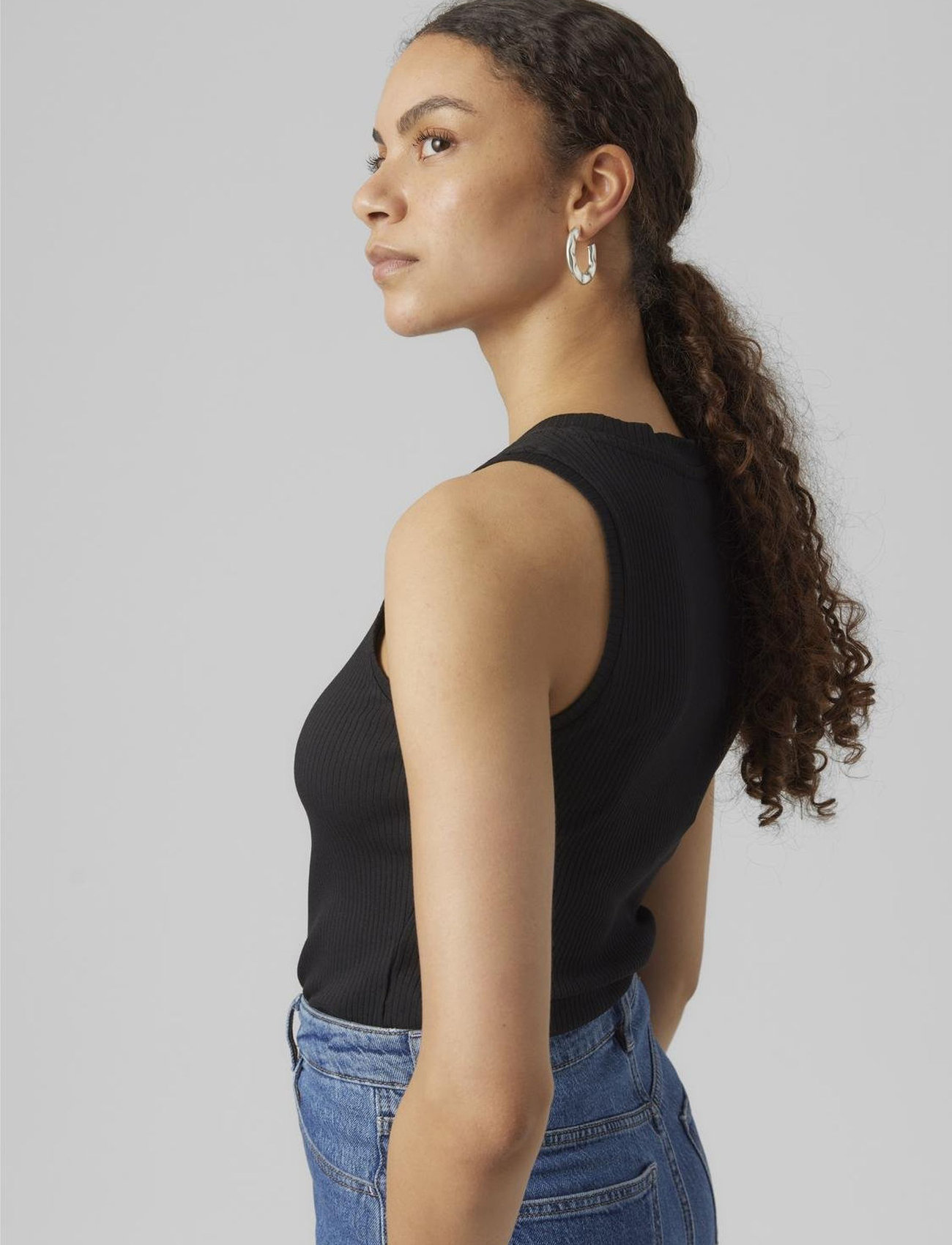 Vero Moda - VMLAVENDER SL TOP VMA JRS NOOS - linnen - black - 5