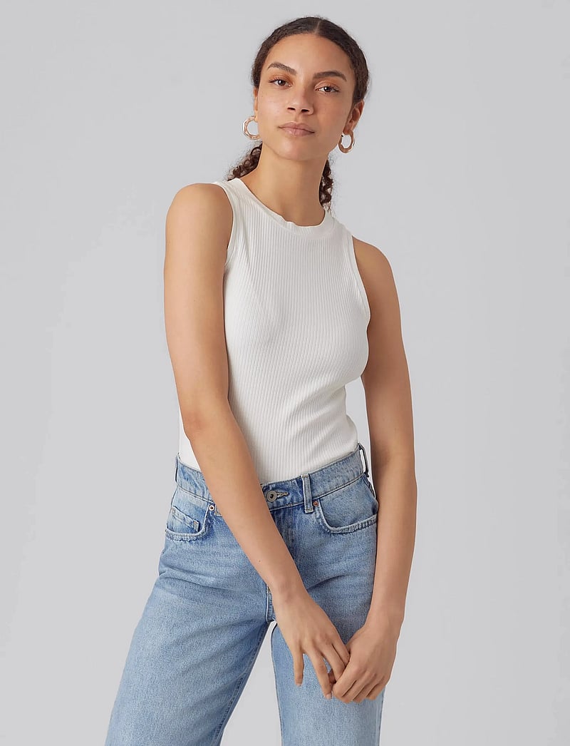 Vero Moda - VMLAVENDER SL TOP VMA JRS NOOS - tanktops - snow white - 2
