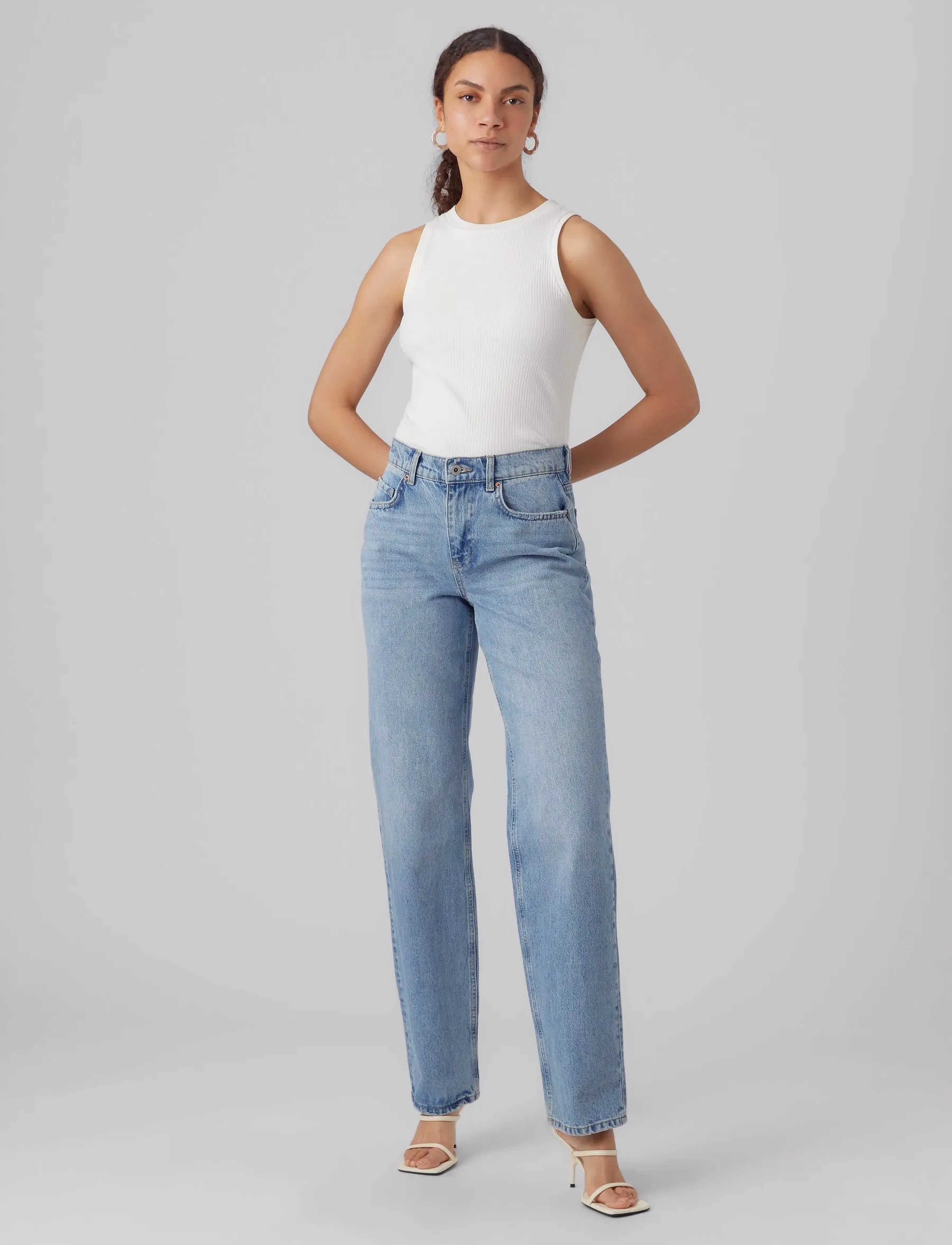 Vero Moda - VMLAVENDER SL TOP VMA JRS NOOS - sleeveless tops - snow white - 4