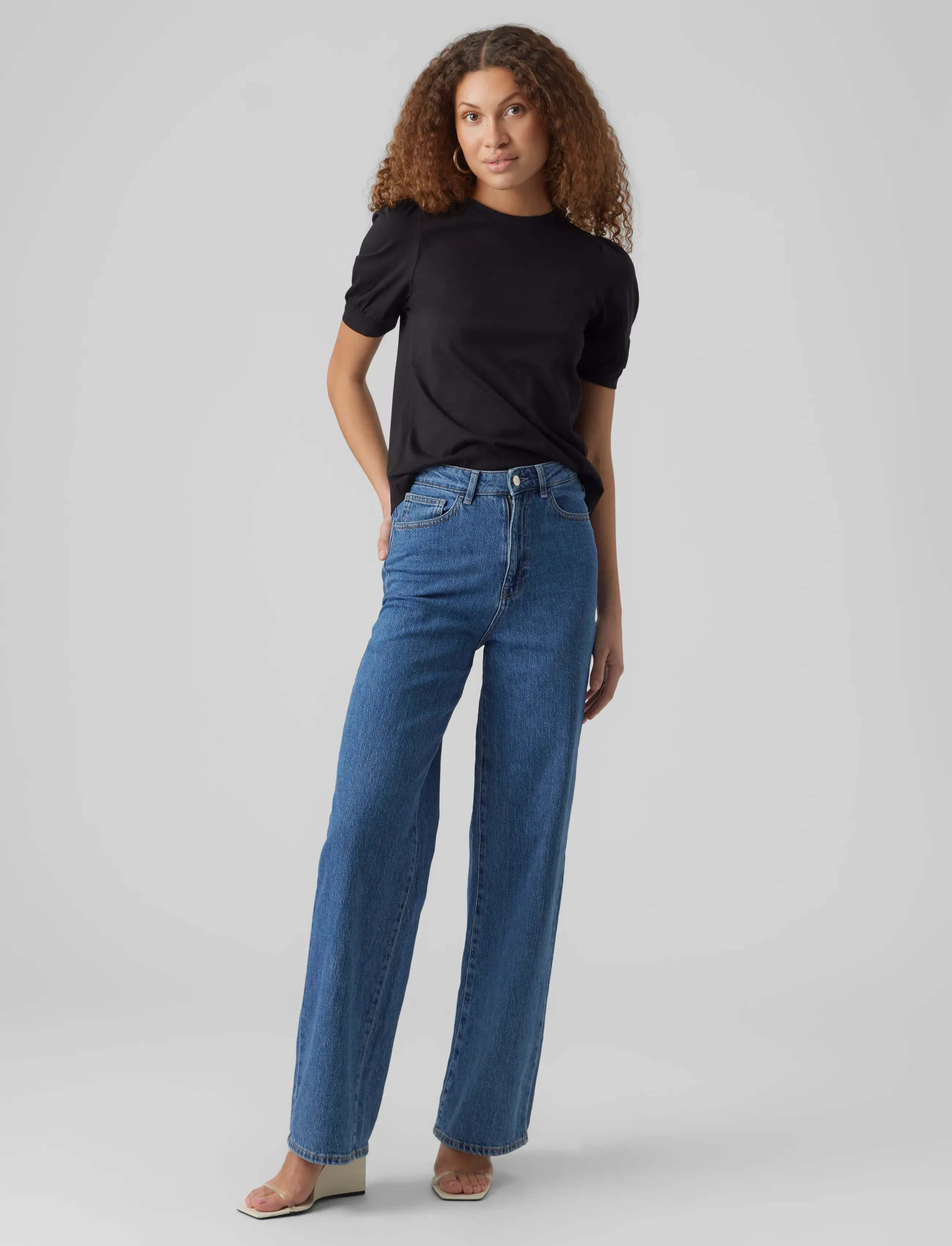 Vero Moda Awkerry 2/4 O-Neck Top Noos, L, Black, T-Shirts & Toppe > Kortærmede, Dame