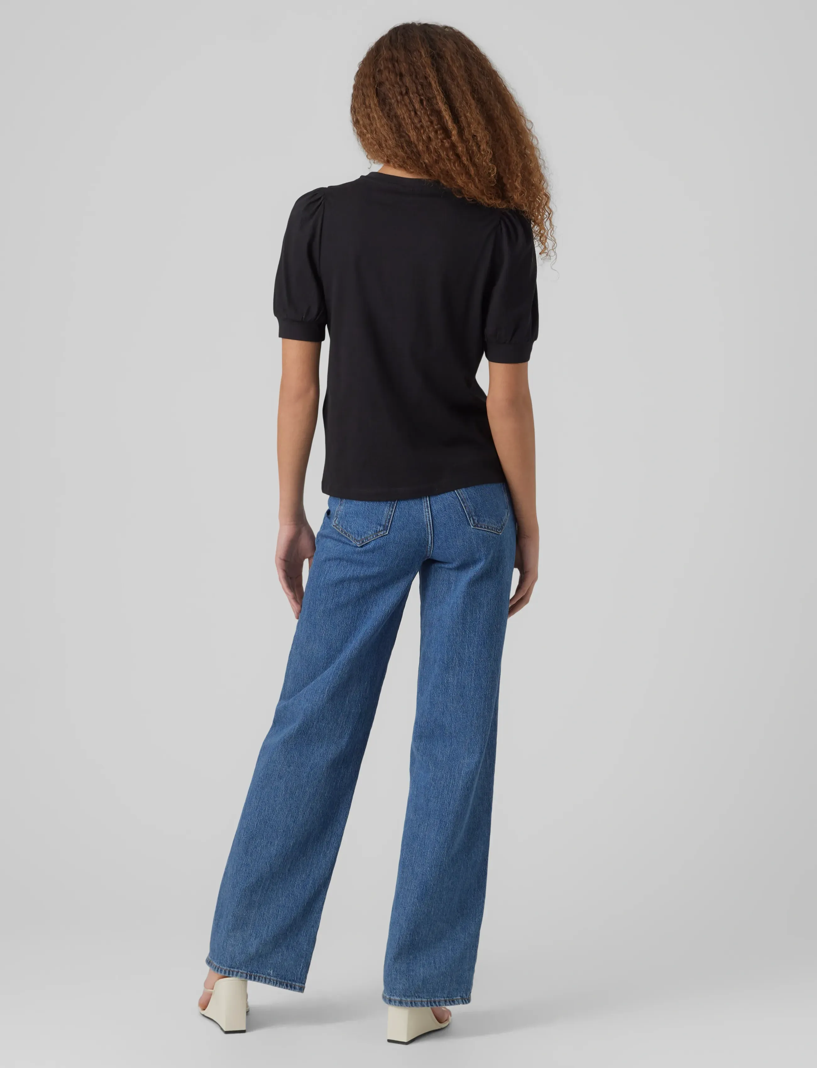 Vero Moda - AWKERRY 2/4 O-NECK TOP NOOS - t-shirts - black - 2