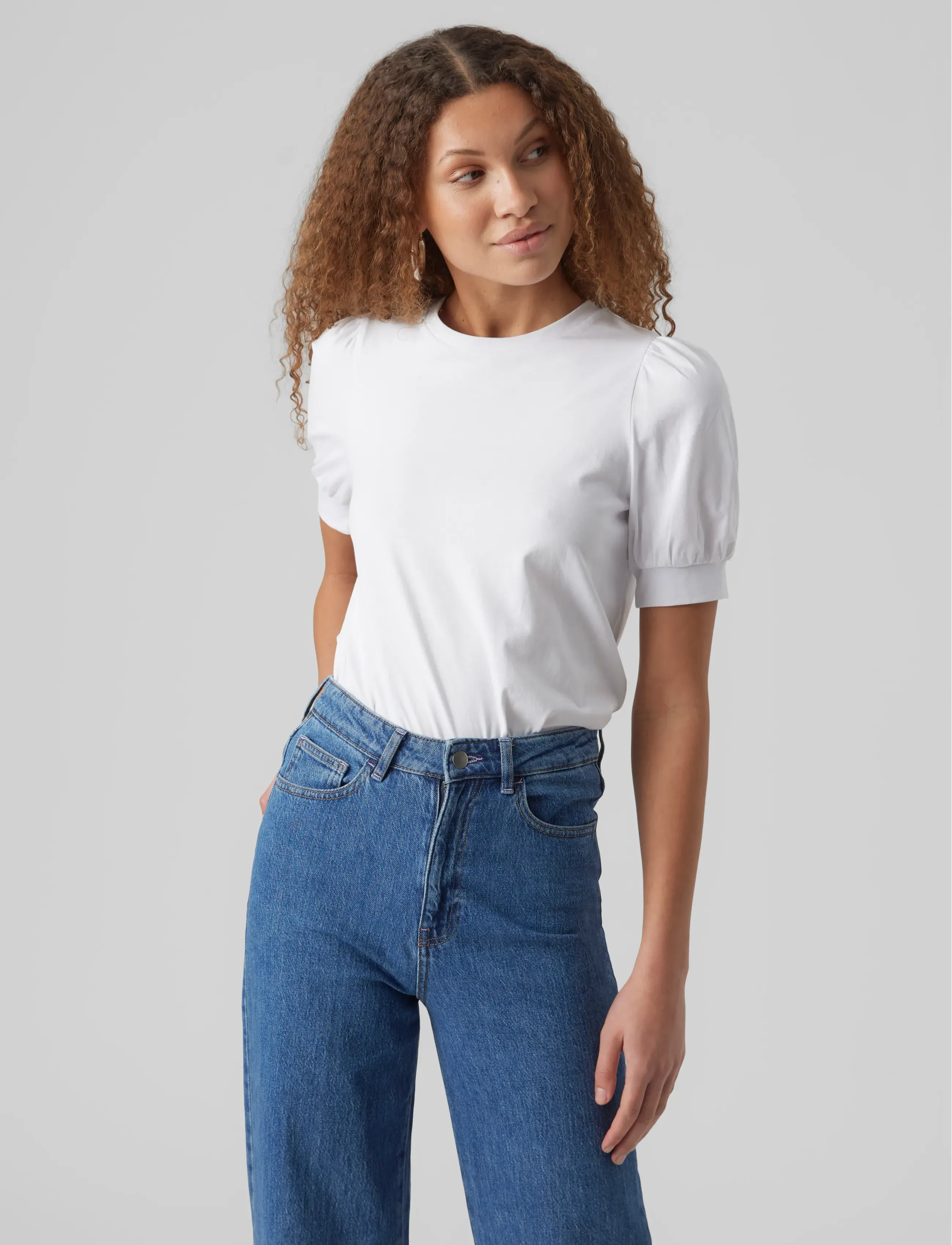 Vero Moda Awkerry 2/4 O-Neck Top Noos, L, T-shirts & Oberteile, Weiß - Short-sleeved, Frauen