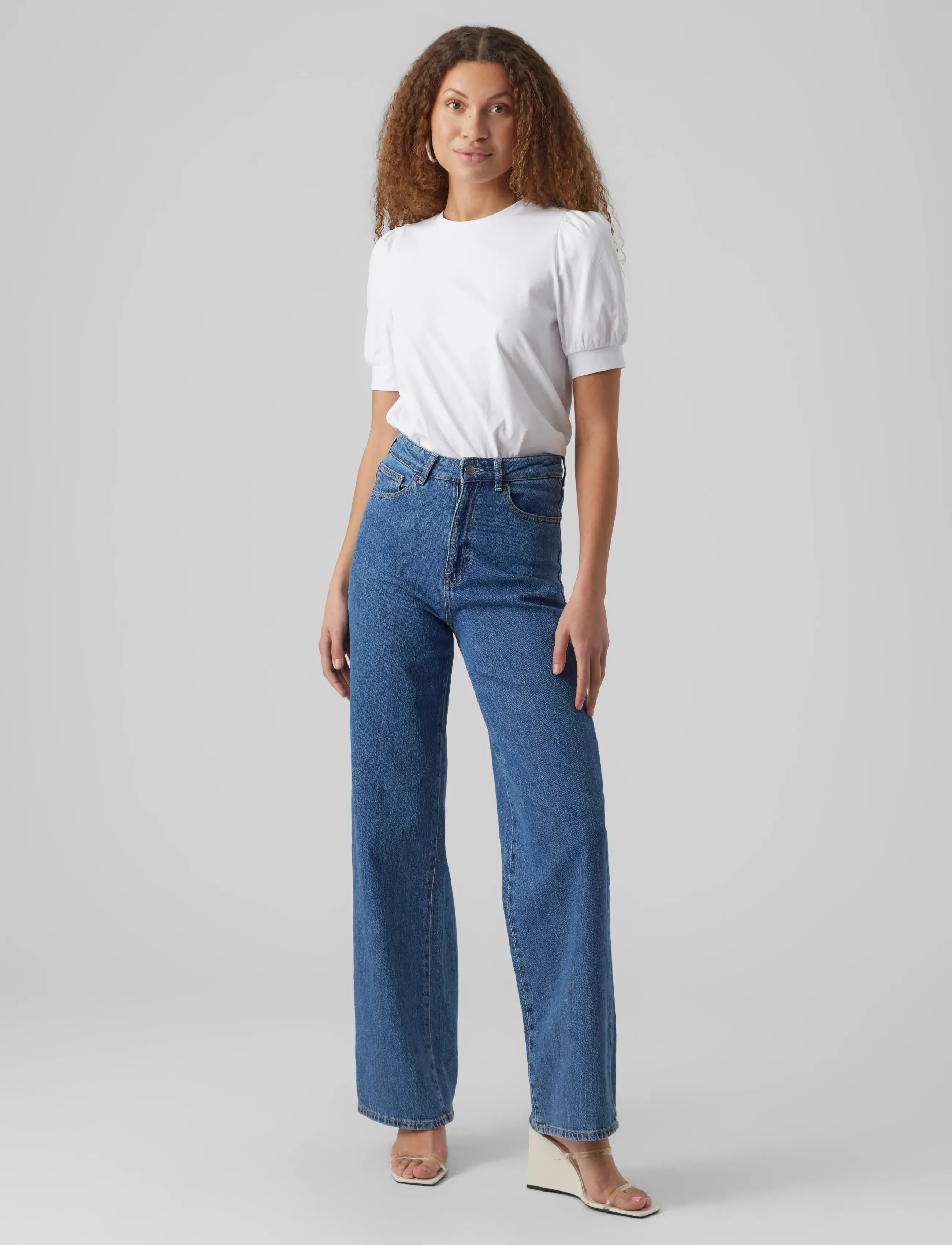 Vero Moda - AWKERRY 2/4 O-NECK TOP NOOS - t-shirts - bright white - 3