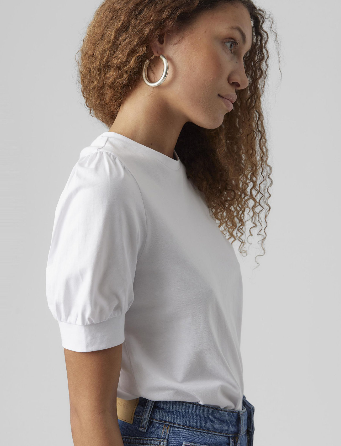 Vero Moda - AWKERRY 2/4 O-NECK TOP NOOS - t-shirts - bright white - 4