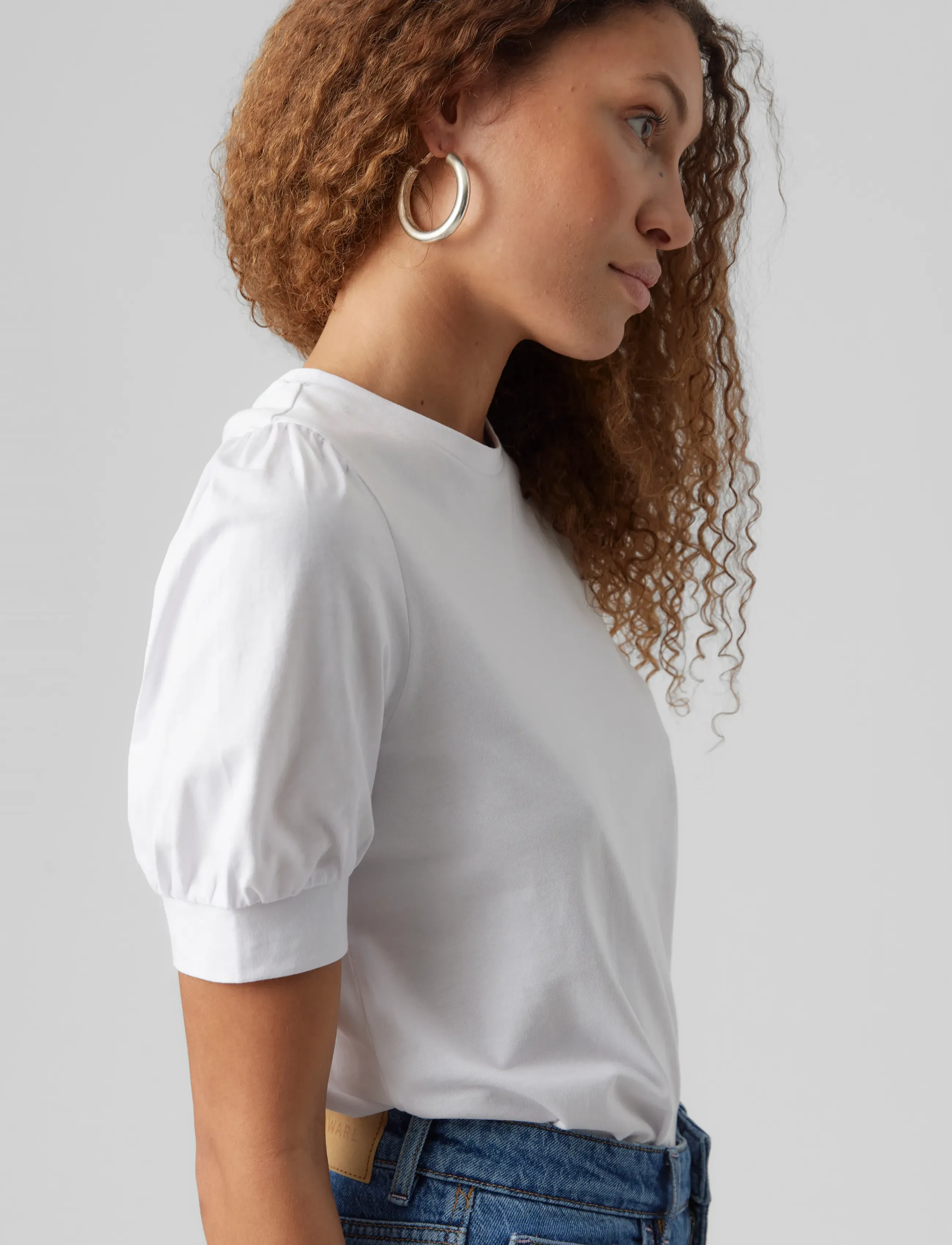 Vero Moda - AWKERRY 2/4 O-NECK TOP NOOS - t-shirts - bright white - 4