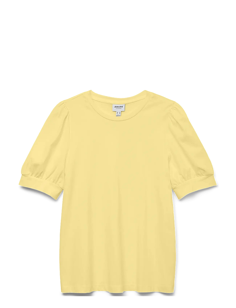 Vero Moda - AWKERRY 2/4 O-NECK TOP NOOS - t-särgid - lemon meringue - 1